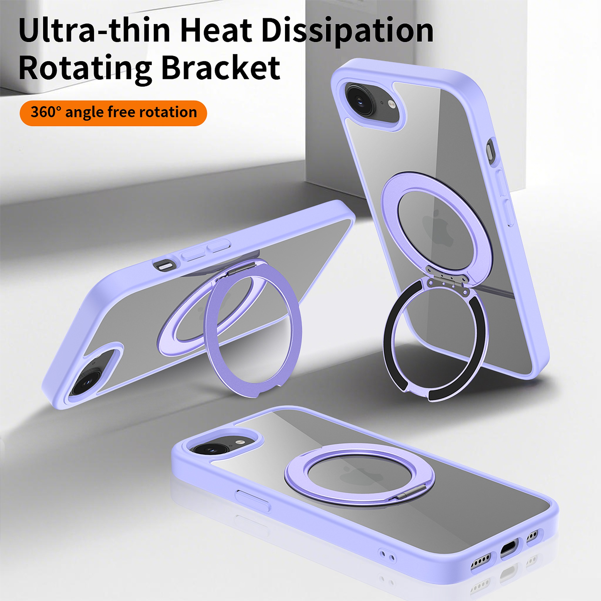 SendaFit Clear 360° Stand Case for iPhone 16e detail 4