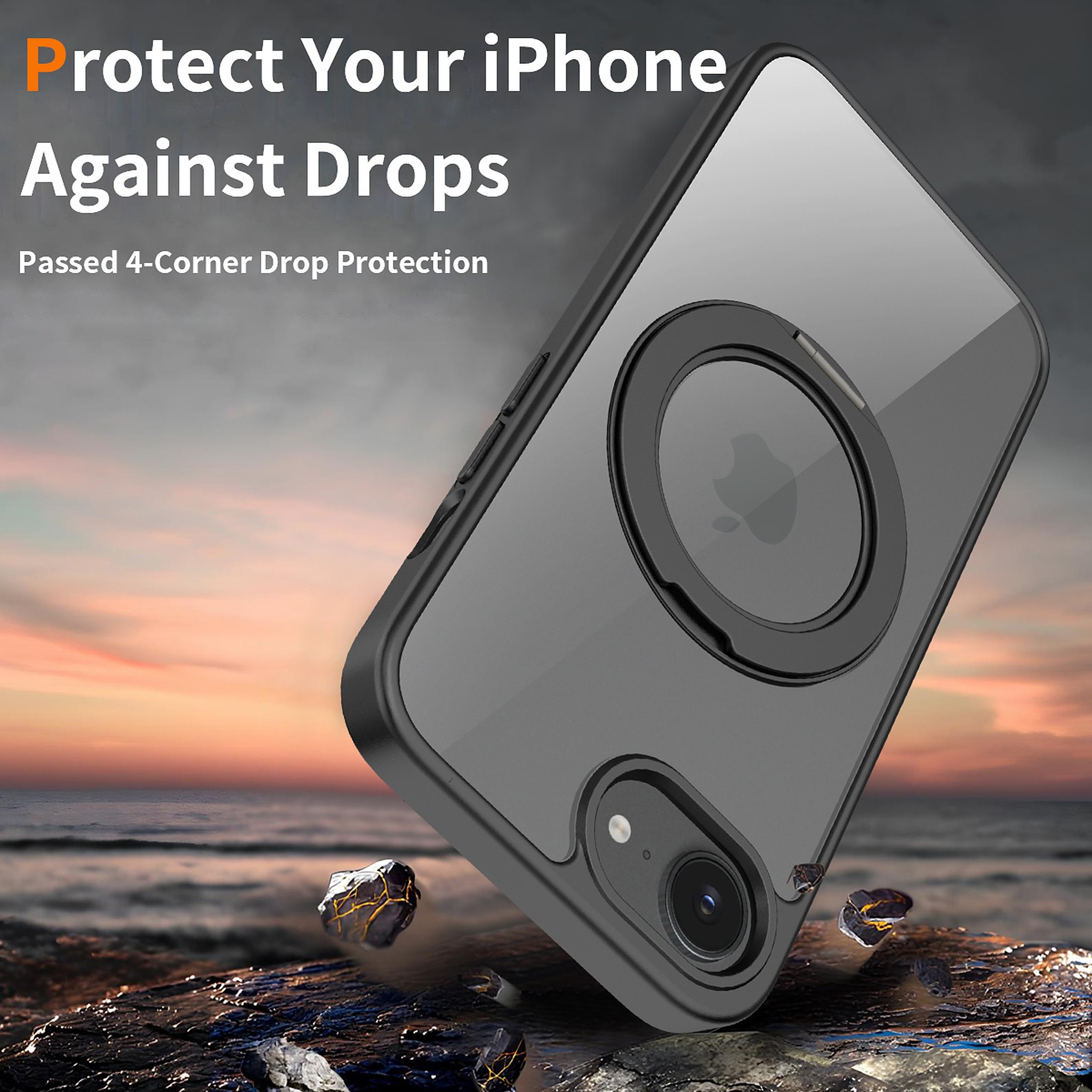 SendaFit Clear 360° Stand Case for iPhone 16e detail 6
