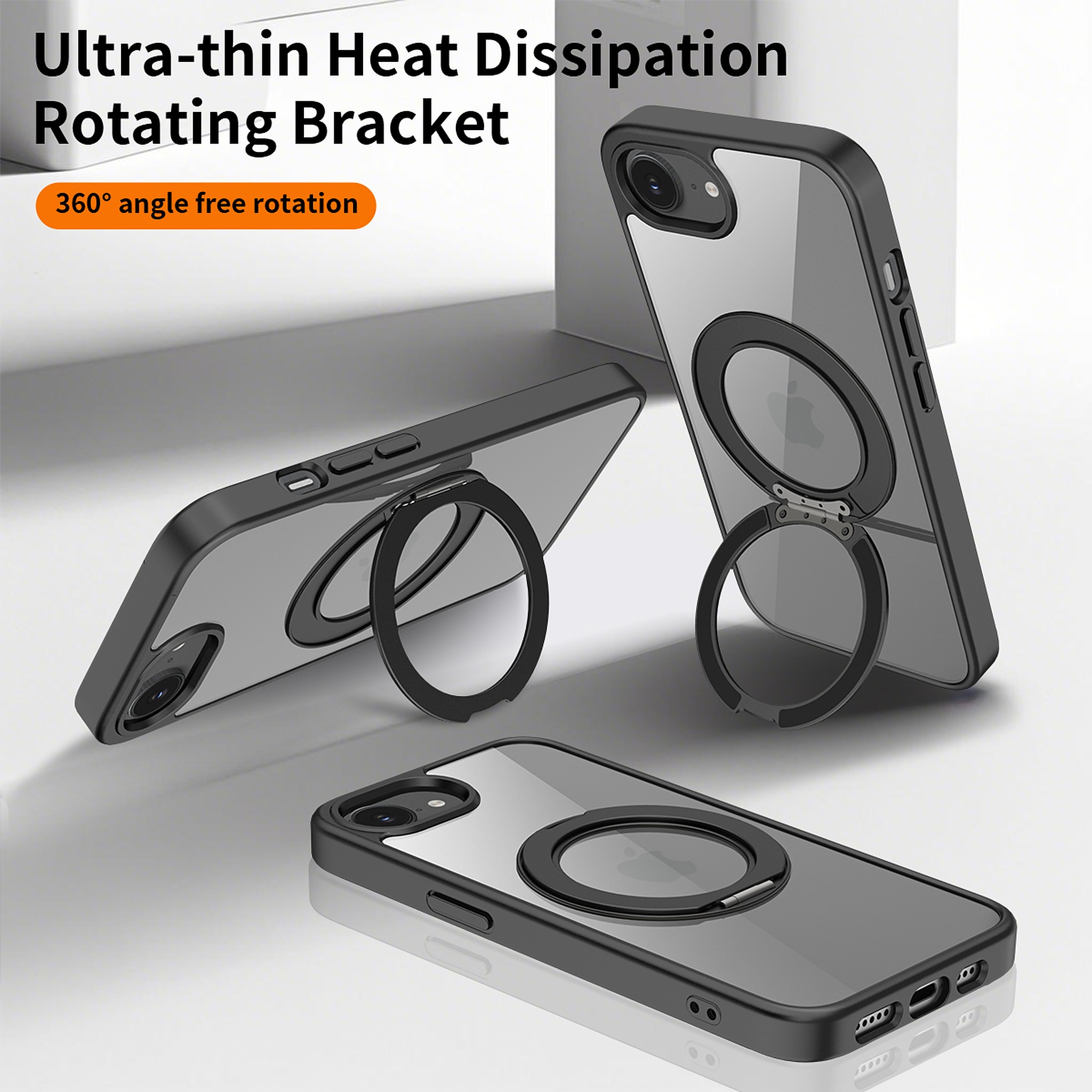 SendaFit Clear 360° Stand Case for iPhone 16e detail 9