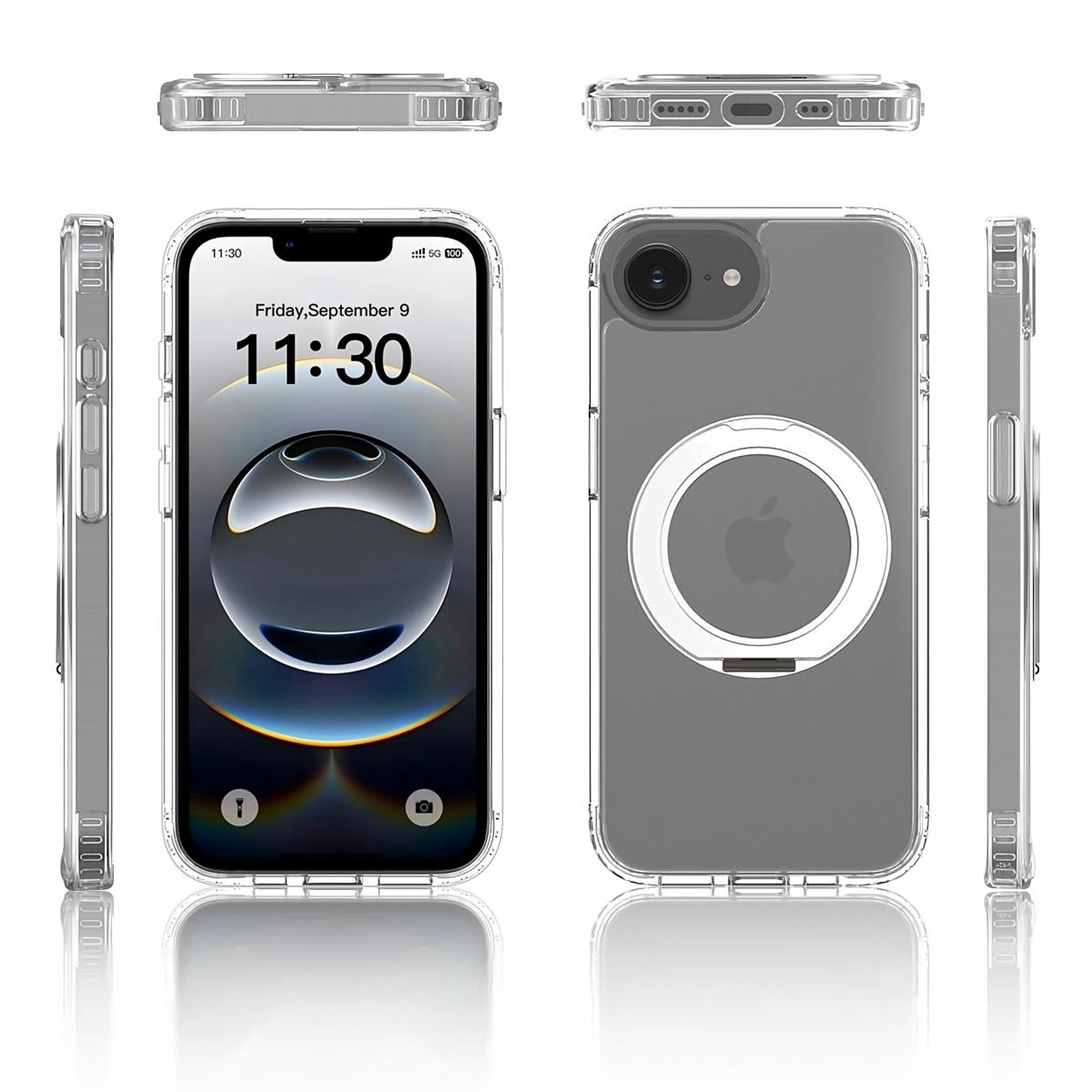 SendaFit Clear 360° Stand Case for iPhone 16e