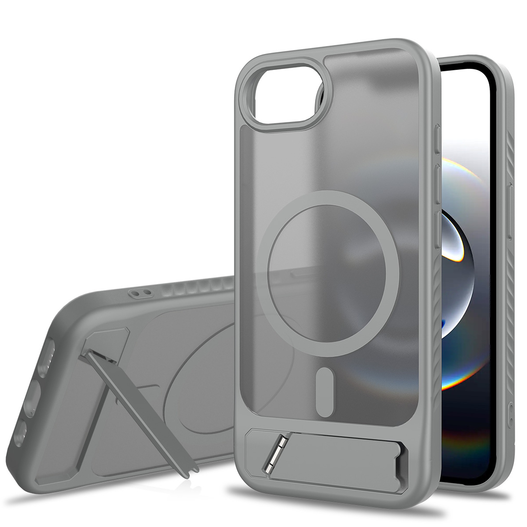 SendaFit Matte 45° Kickstand MagSafe Case for iPhone 16e - Dark Gray