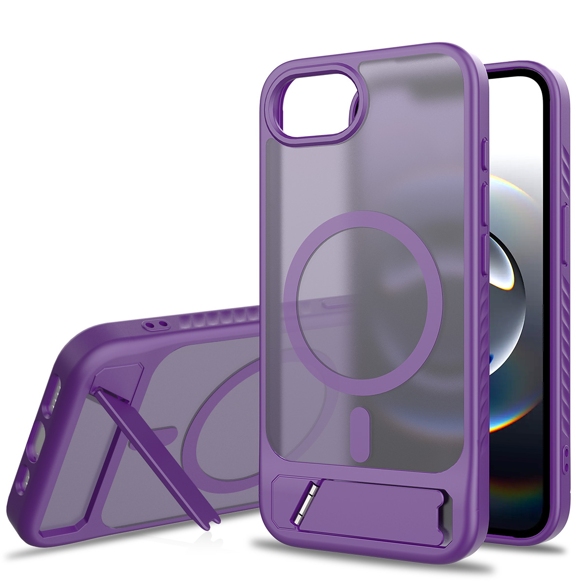 SendaFit Matte 45° Kickstand MagSafe Case for iPhone 16e - Deep Purple
