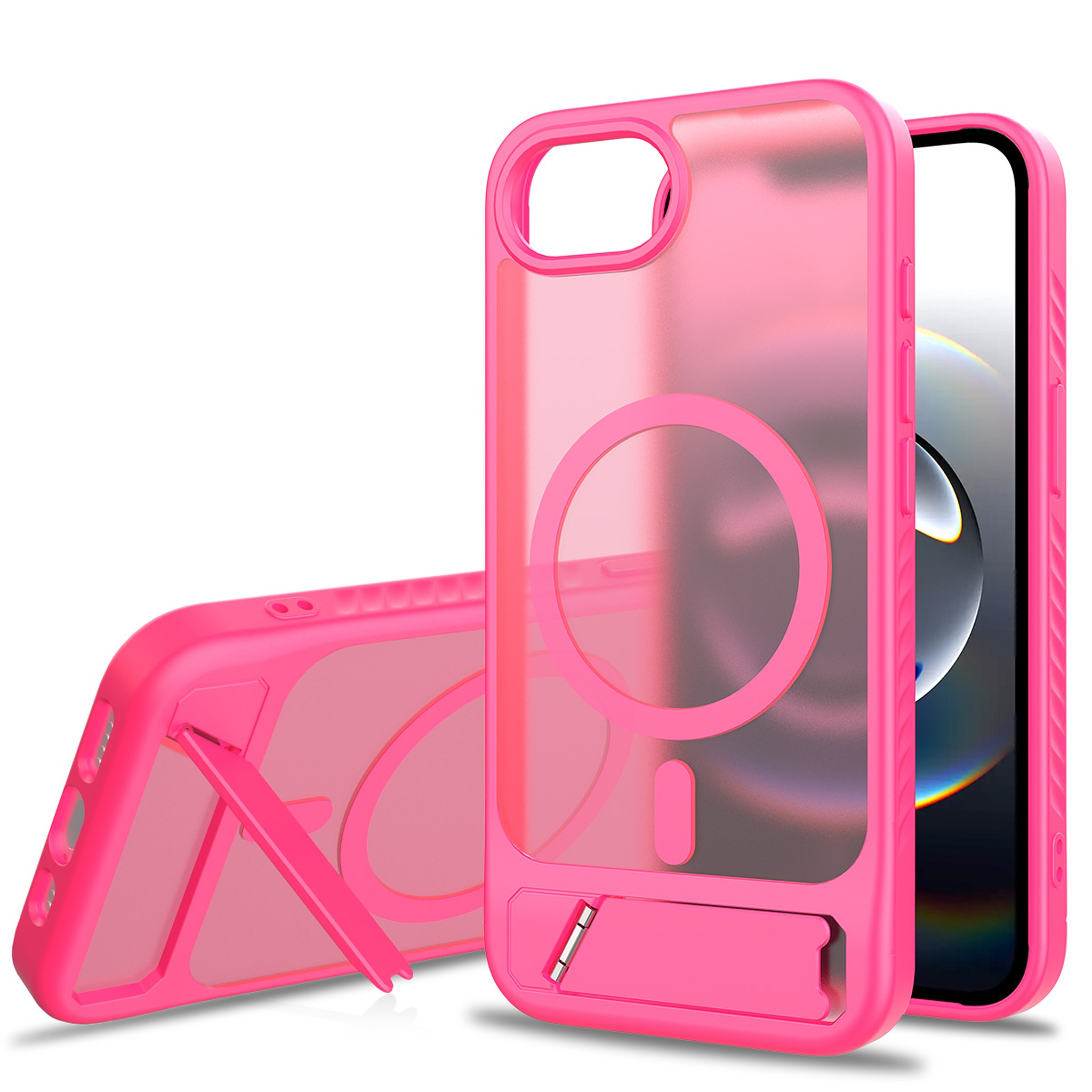 SendaFit Matte 45° Kickstand MagSafe Case for iPhone 16e - Rose Red