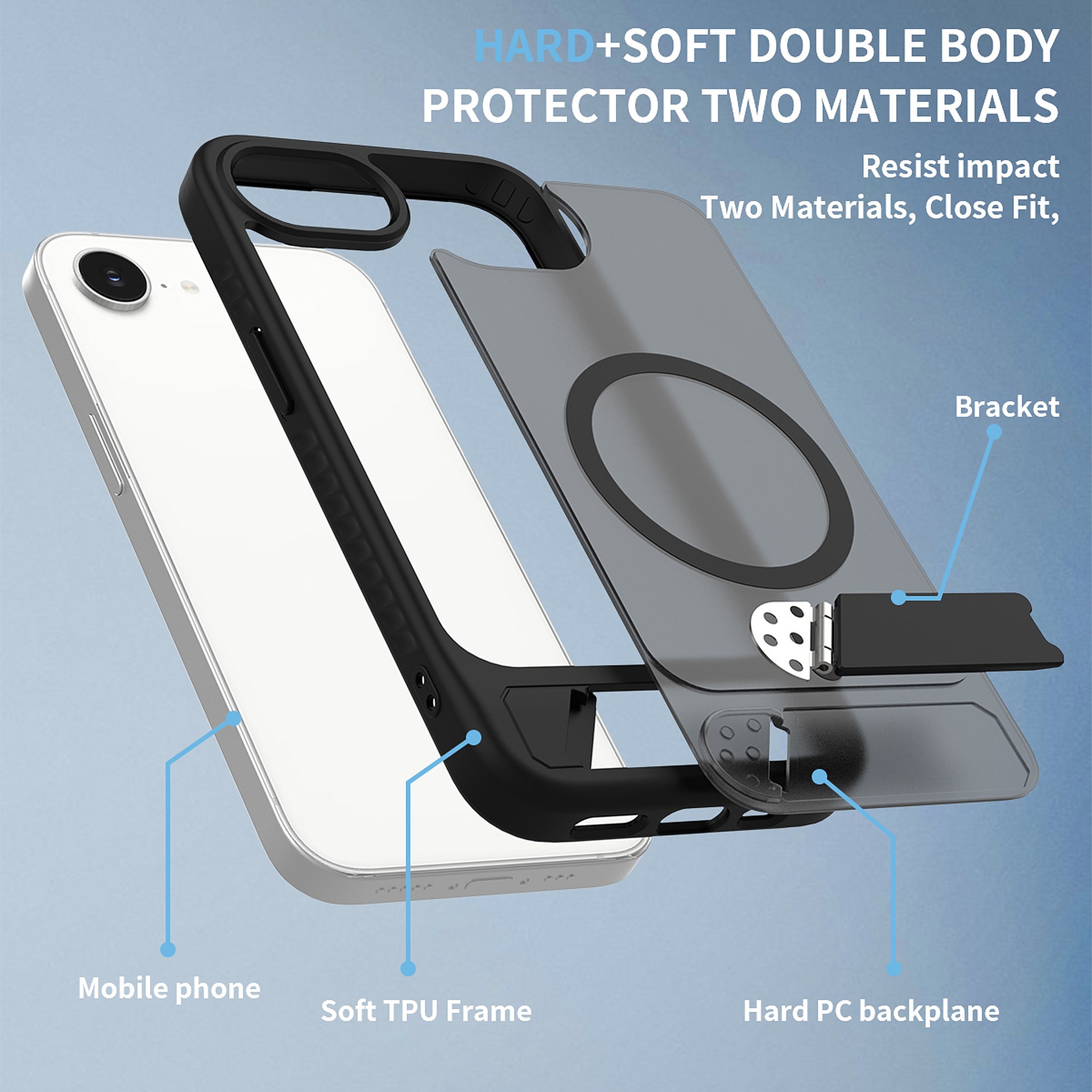 SendaFit Matte 45° Kickstand MagSafe Case for iPhone 16e detail 17