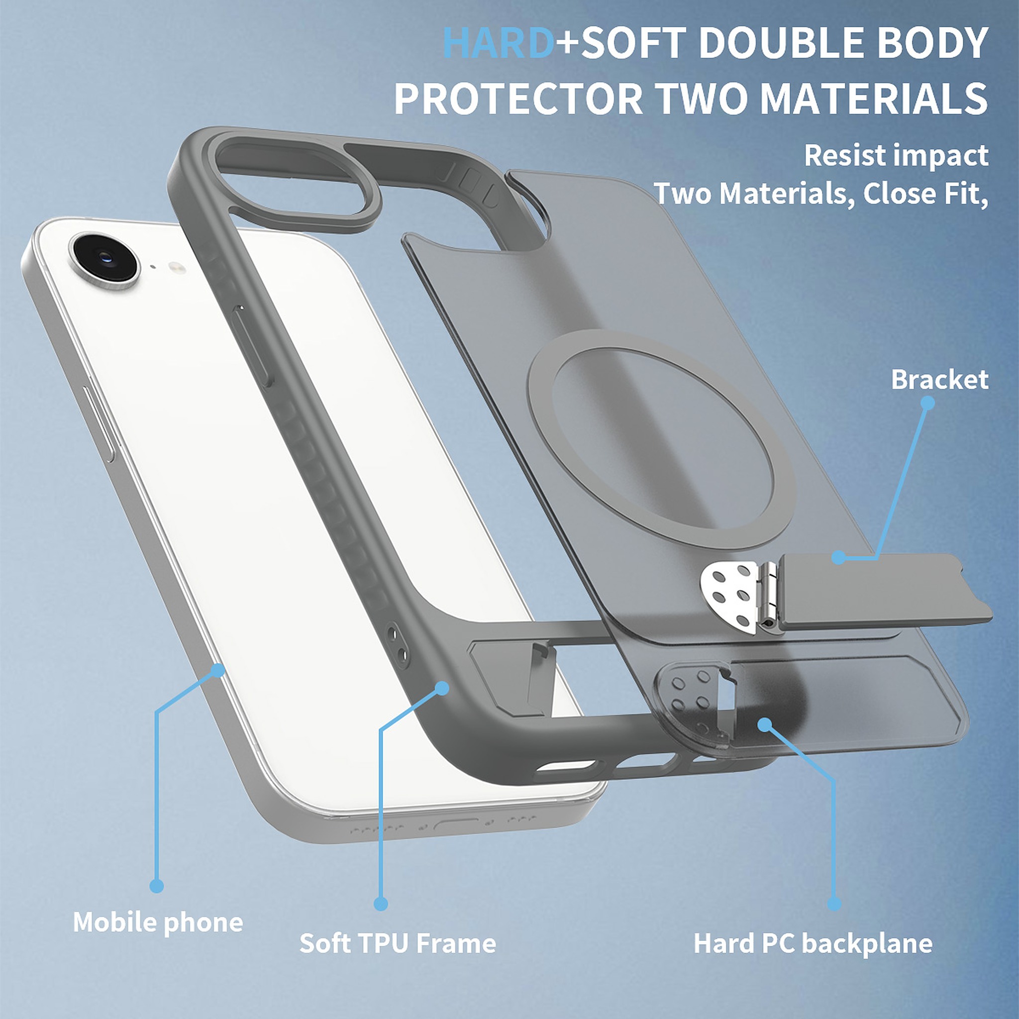 SendaFit Matte 45° Kickstand MagSafe Case for iPhone 16e detail 18