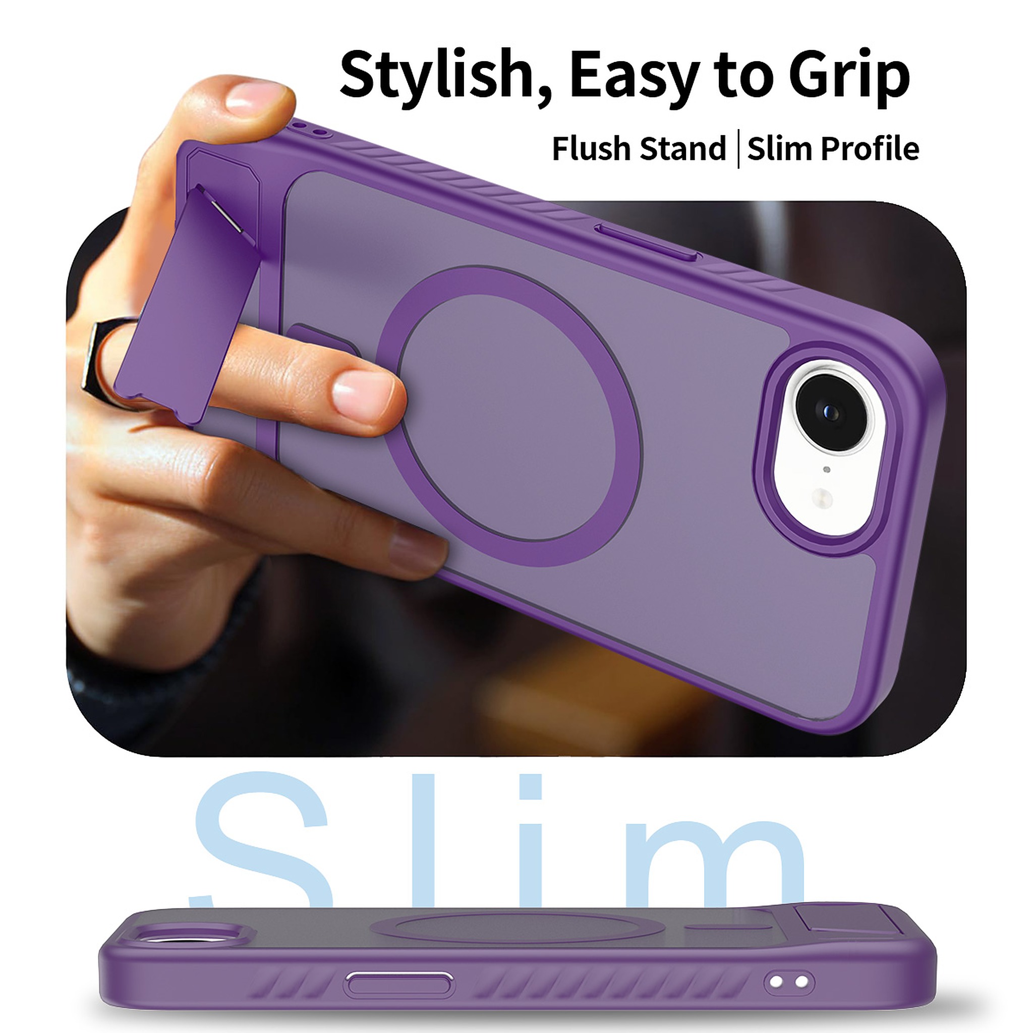 SendaFit Matte 45° Kickstand MagSafe Case for iPhone 16e detail 4