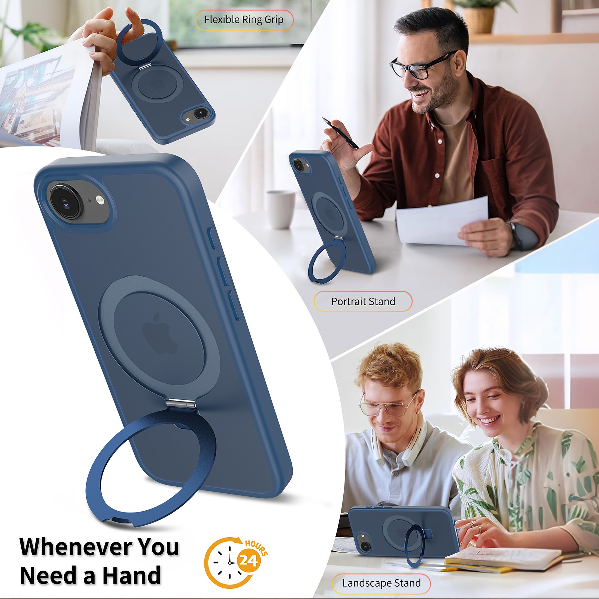 SendaFit Matte Skin-Feel Racket-Stand Case for iPhone 16e detail 10