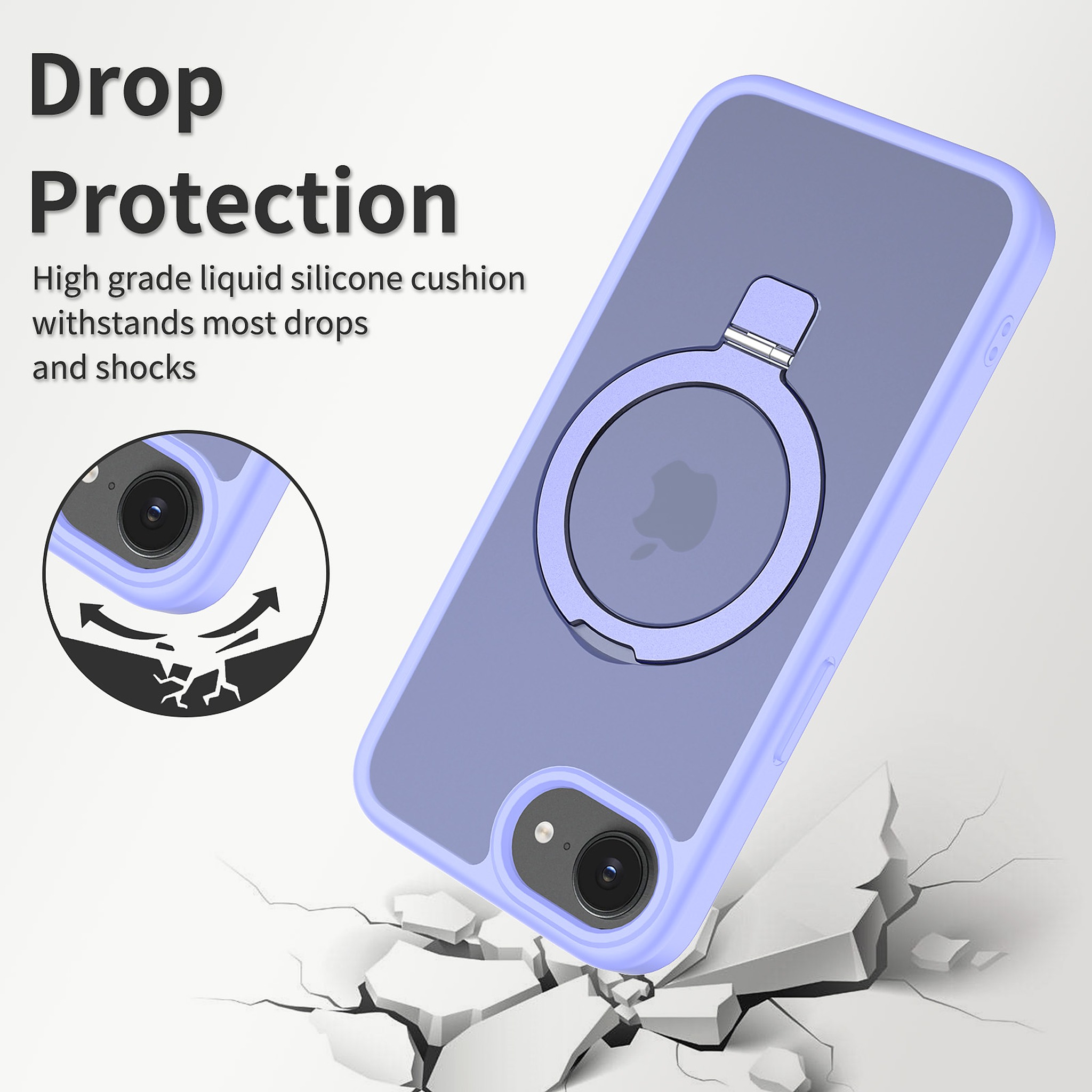SendaFit Matte Skin-Feel Racket-Stand Case for iPhone 16e detail 13
