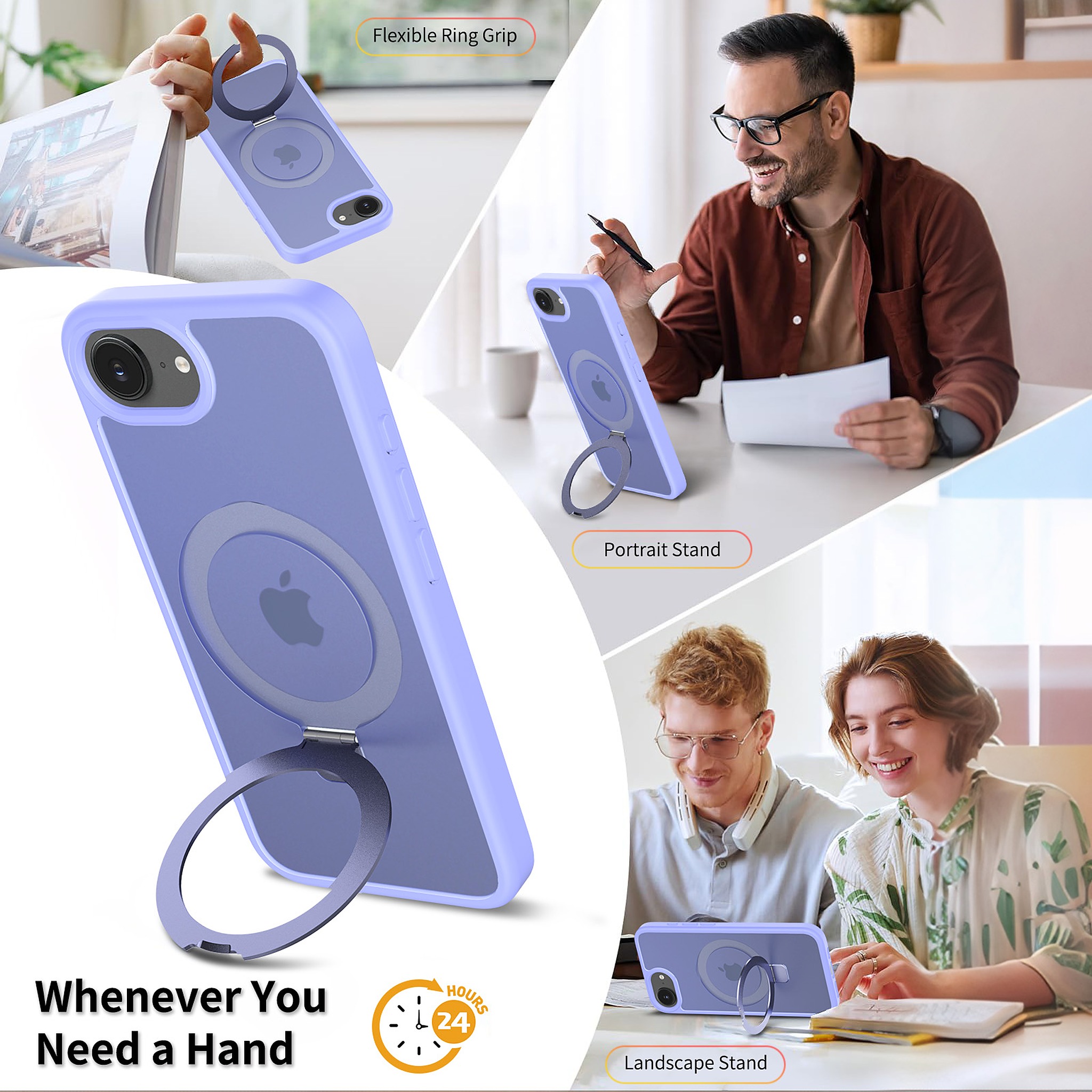 SendaFit Matte Skin-Feel Racket-Stand Case for iPhone 16e detail 14