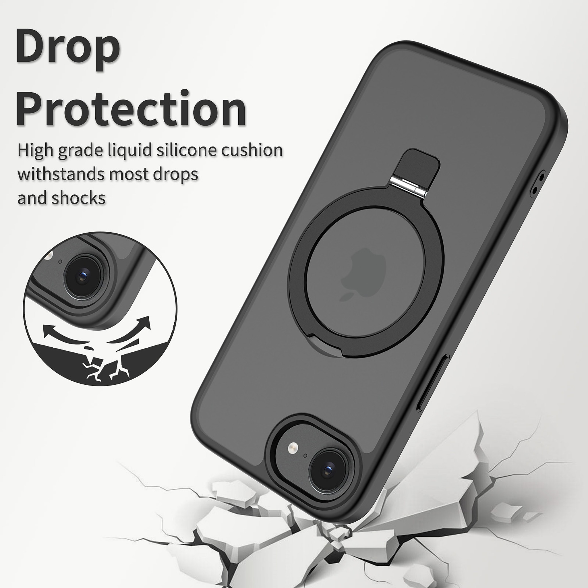 SendaFit Matte Skin-Feel Racket-Stand Case for iPhone 16e detail 15