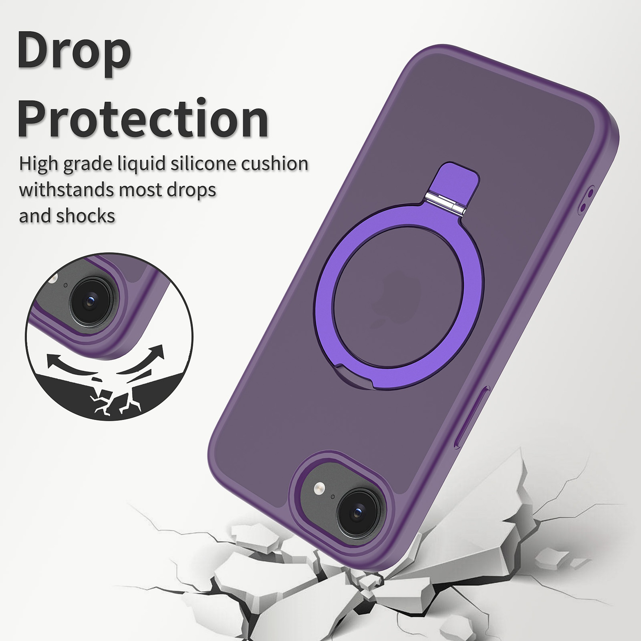 SendaFit Matte Skin-Feel Racket-Stand Case for iPhone 16e detail 18