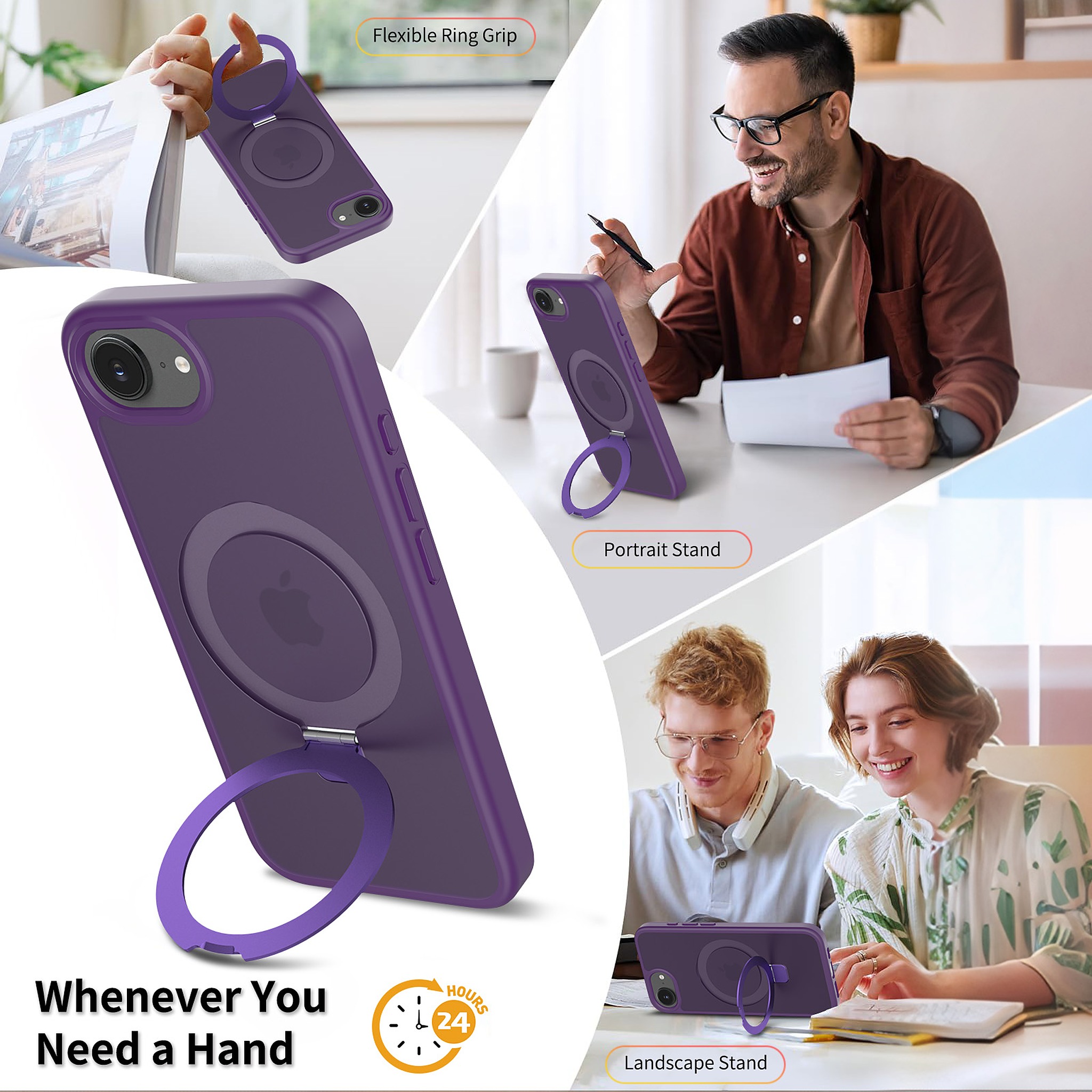SendaFit Matte Skin-Feel Racket-Stand Case for iPhone 16e detail 19