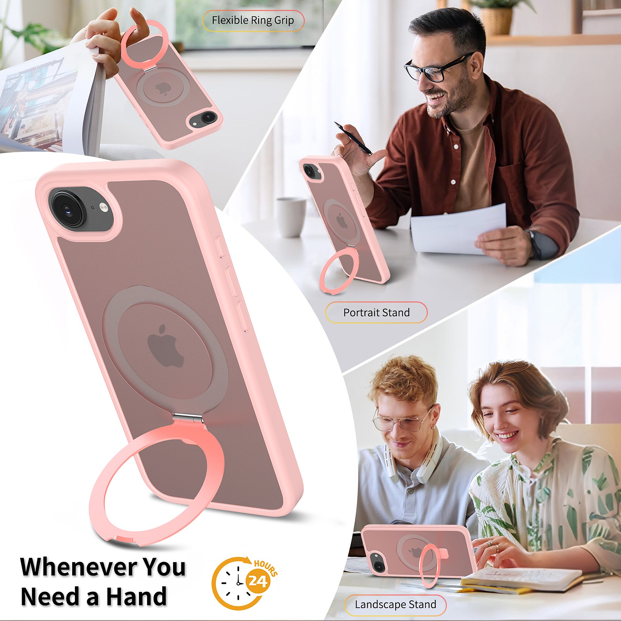 SendaFit Matte Skin-Feel Racket-Stand Case for iPhone 16e detail 2