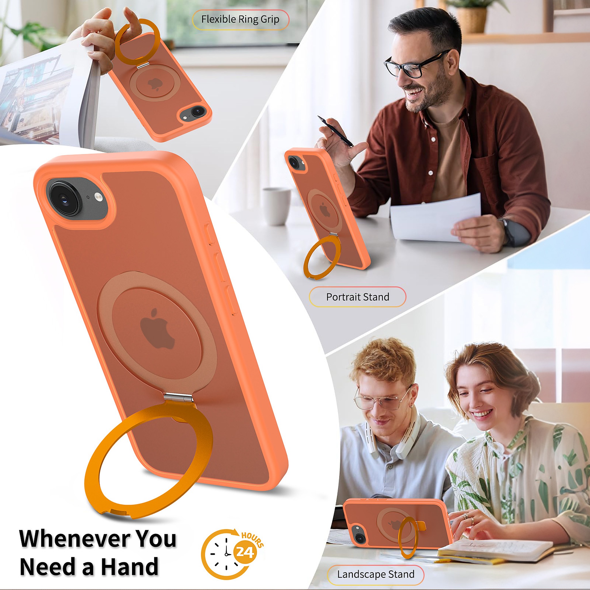 SendaFit Matte Skin-Feel Racket-Stand Case for iPhone 16e detail 24