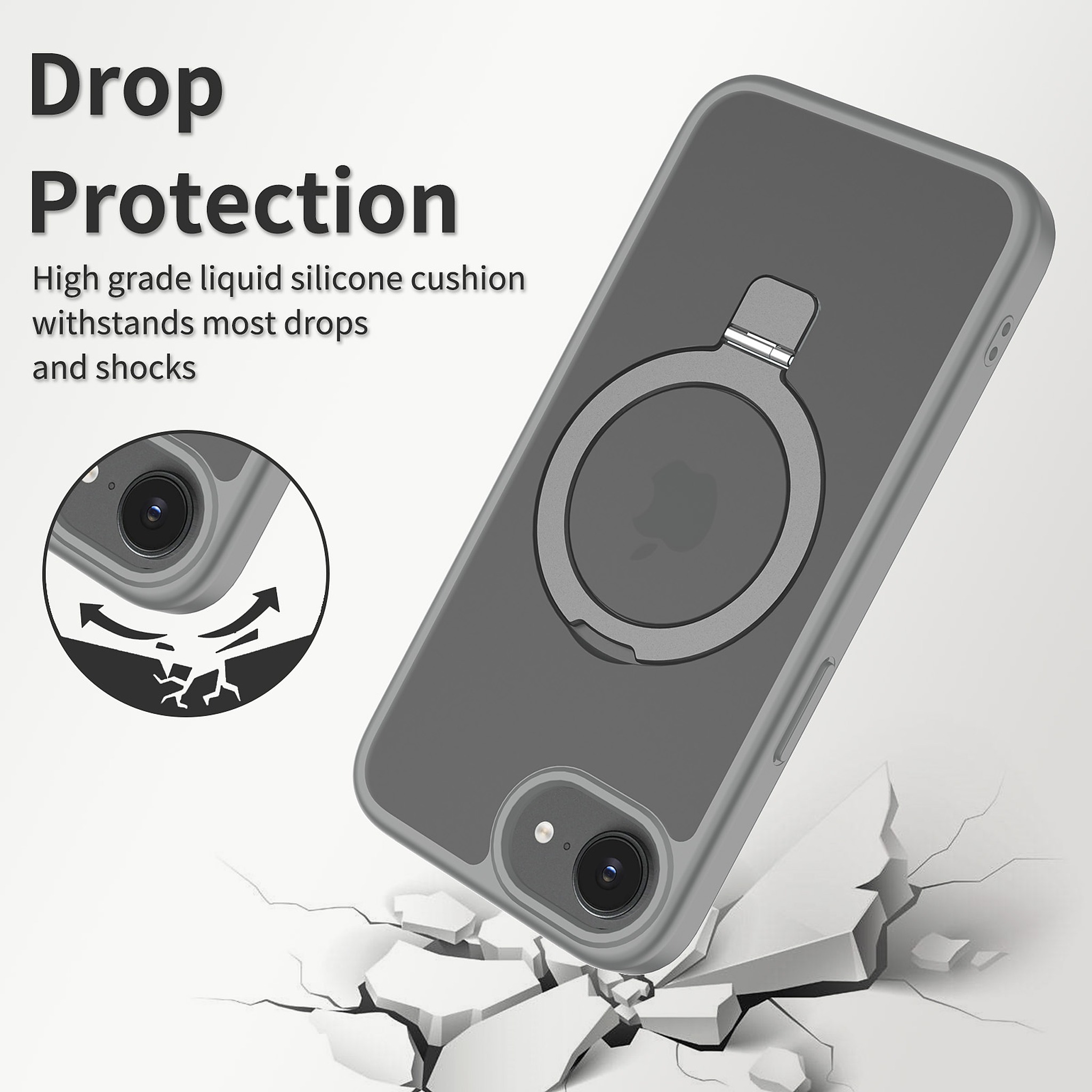 SendaFit Matte Skin-Feel Racket-Stand Case for iPhone 16e detail 5