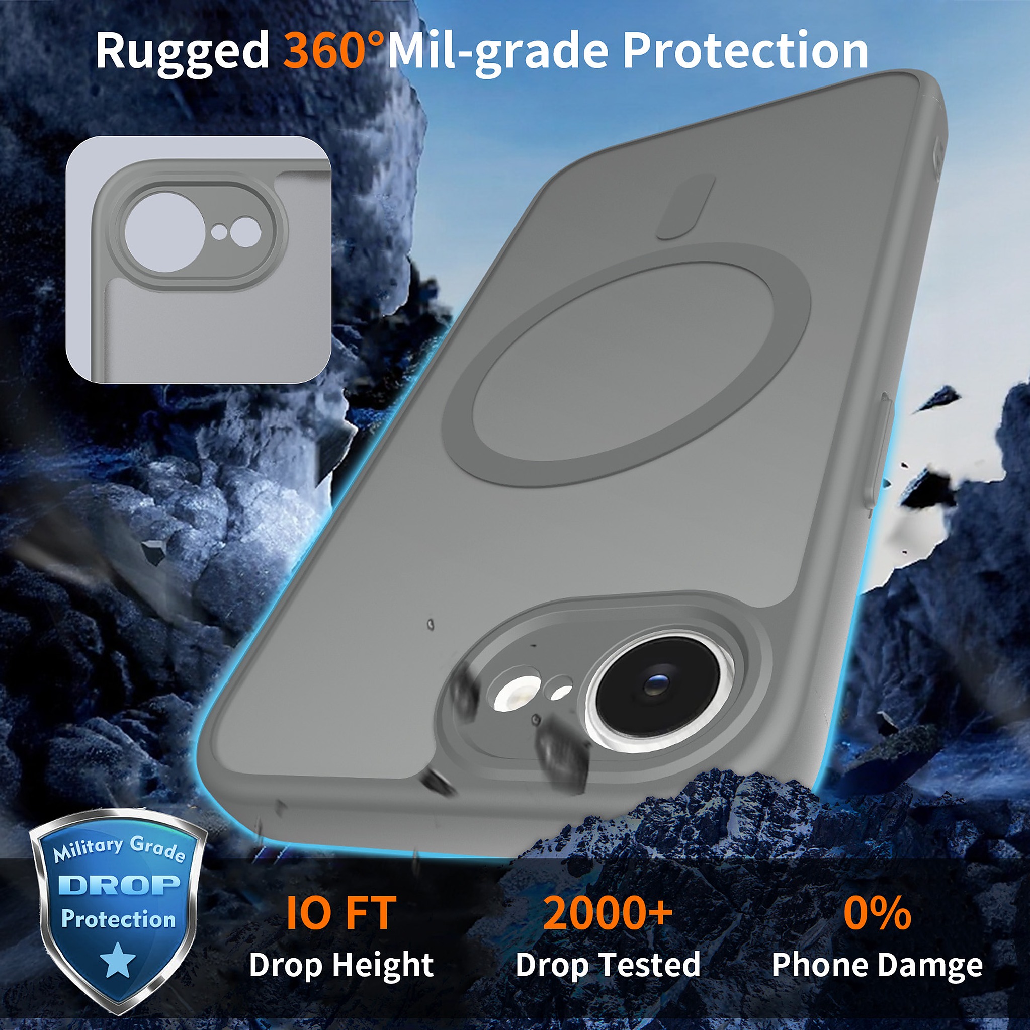 SendaFit Precise-Cutout Matte Skin-Feel MagSafe Case for iPhone 16e detail 14