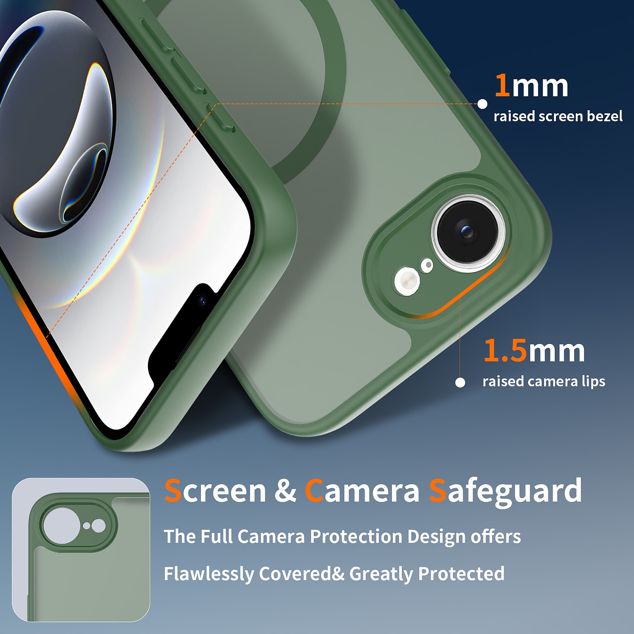 SendaFit Precise-Cutout Matte Skin-Feel MagSafe Case for iPhone 16e detail 2