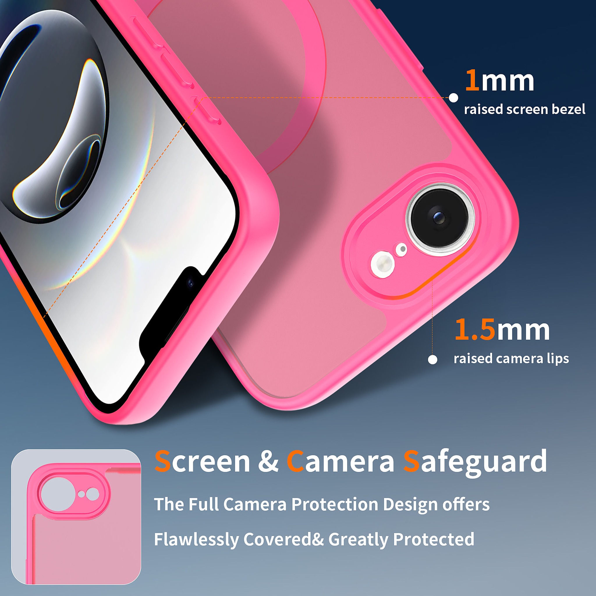 SendaFit Precise-Cutout Matte Skin-Feel MagSafe Case for iPhone 16e detail 3