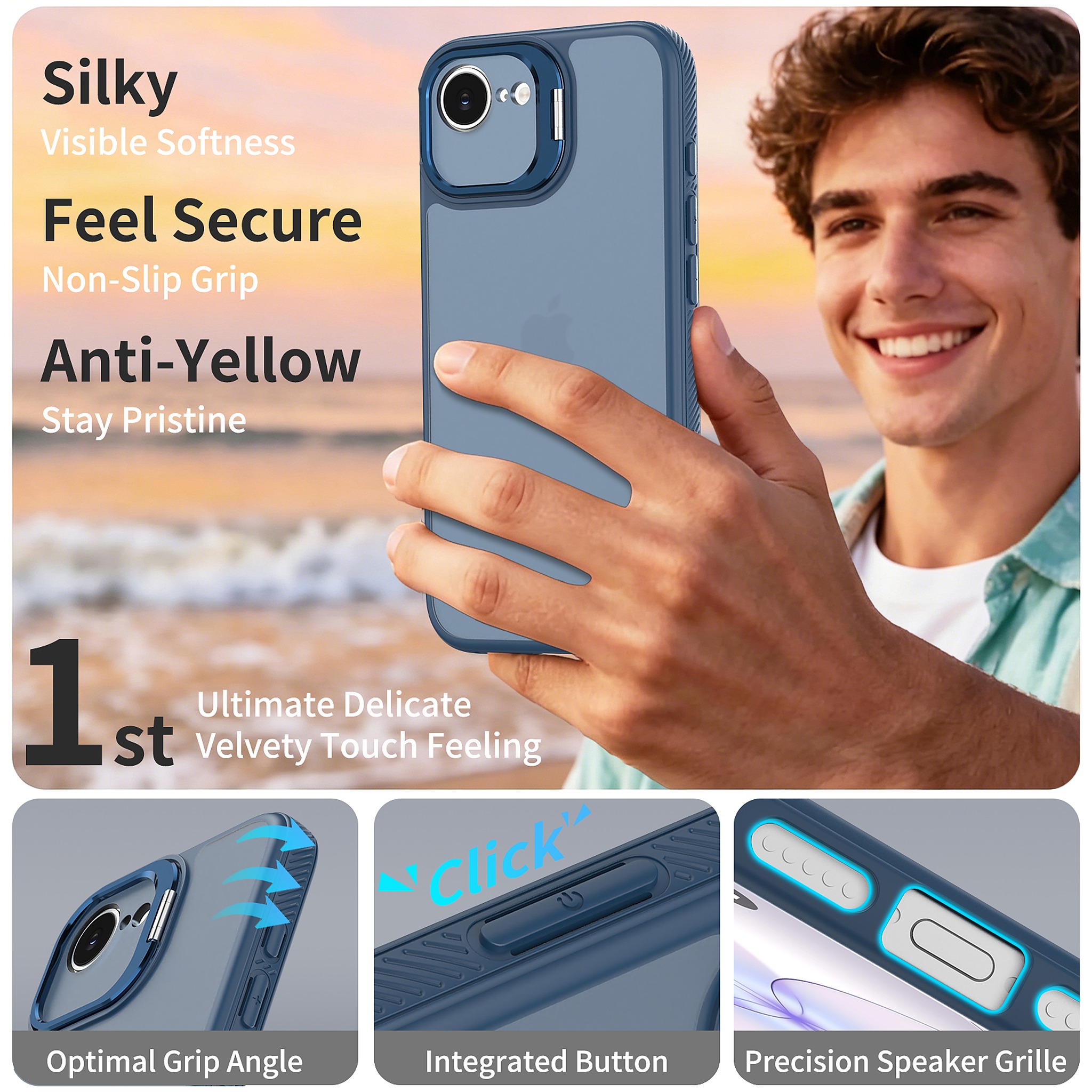 SendaFit Precise-Cutout Camera Stand Case for iPhone 16e detail 17