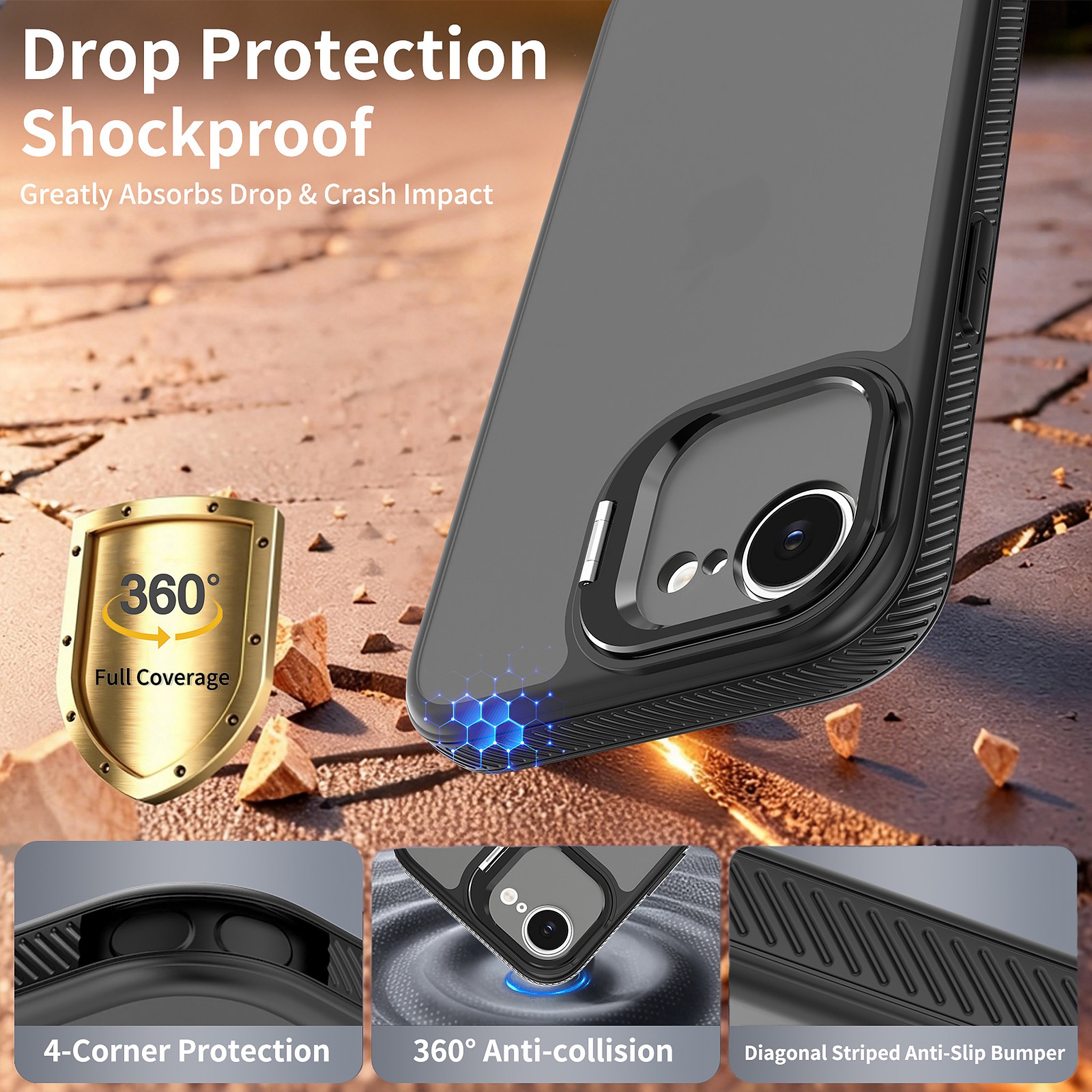 SendaFit Precise-Cutout Camera Stand Case for iPhone 16e detail 24