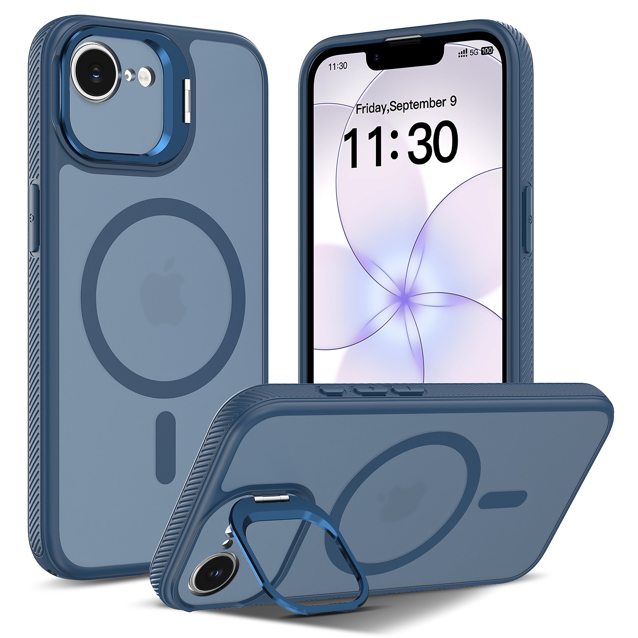 SendaFit Precise-Cutout Camera Stand MagSafe Case for iPhone 16e - Royal Blue