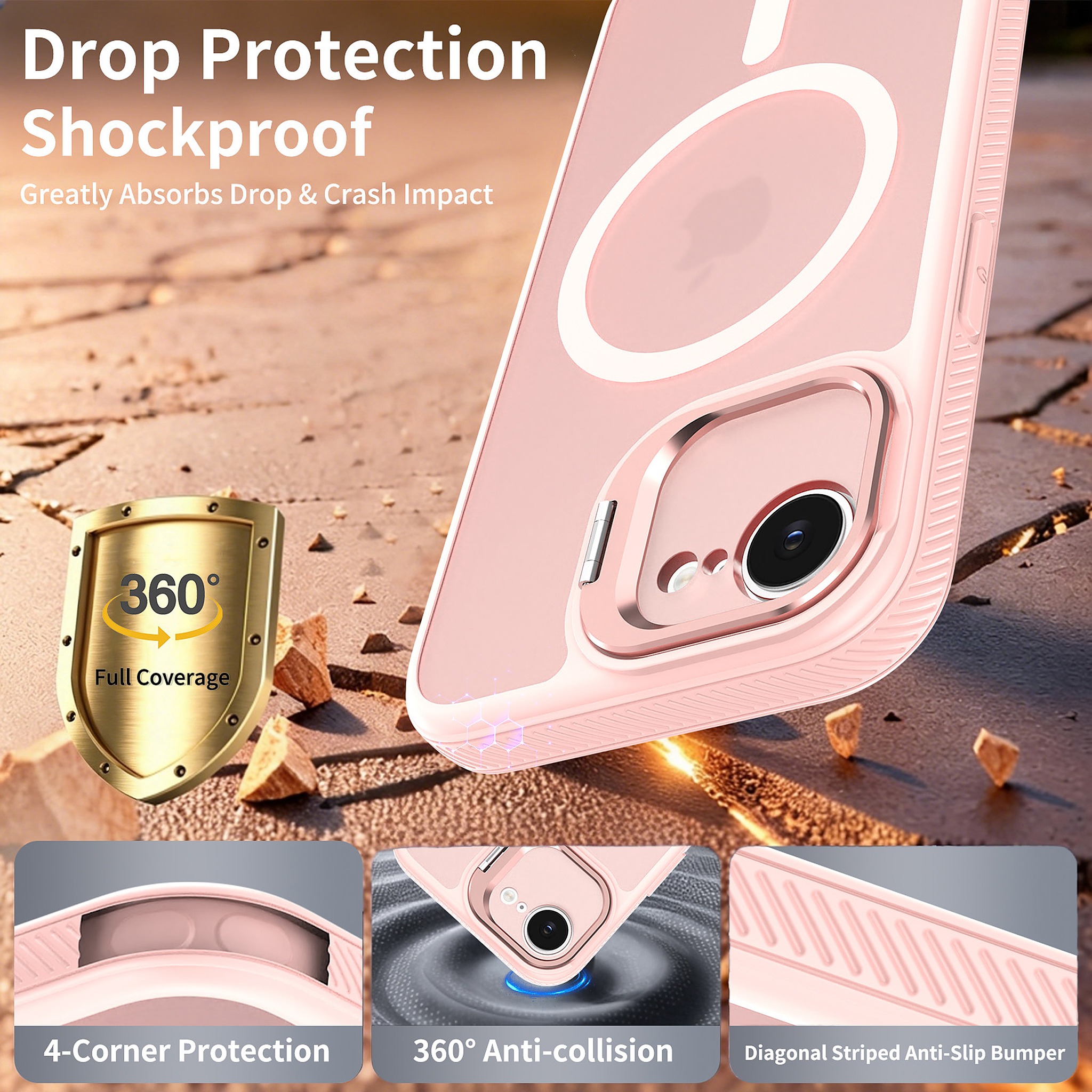 SendaFit Precise-Cutout Camera Stand MagSafe Case for iPhone 16e detail 19