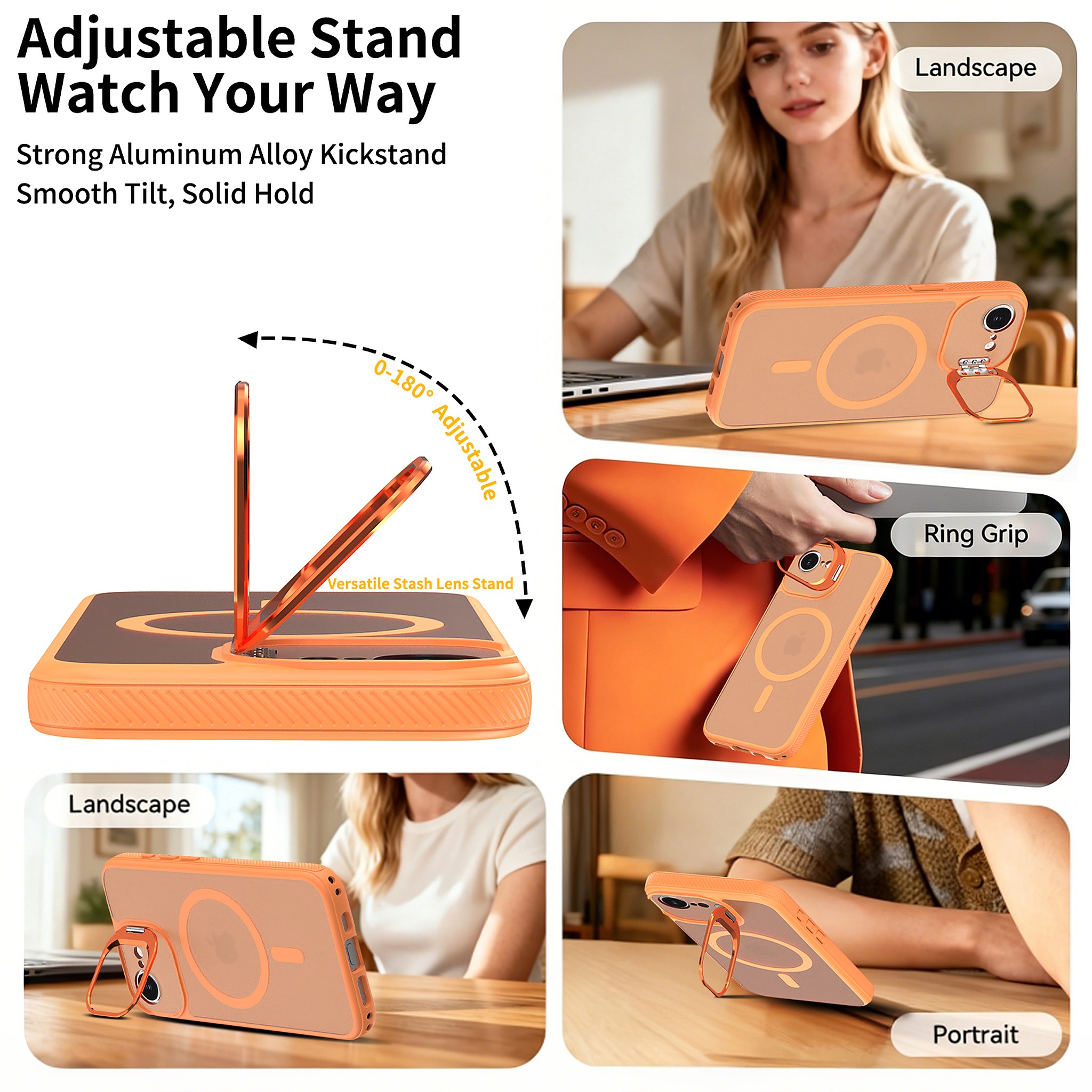 SendaFit Precise-Cutout Camera Stand MagSafe Case for iPhone 16e detail 2