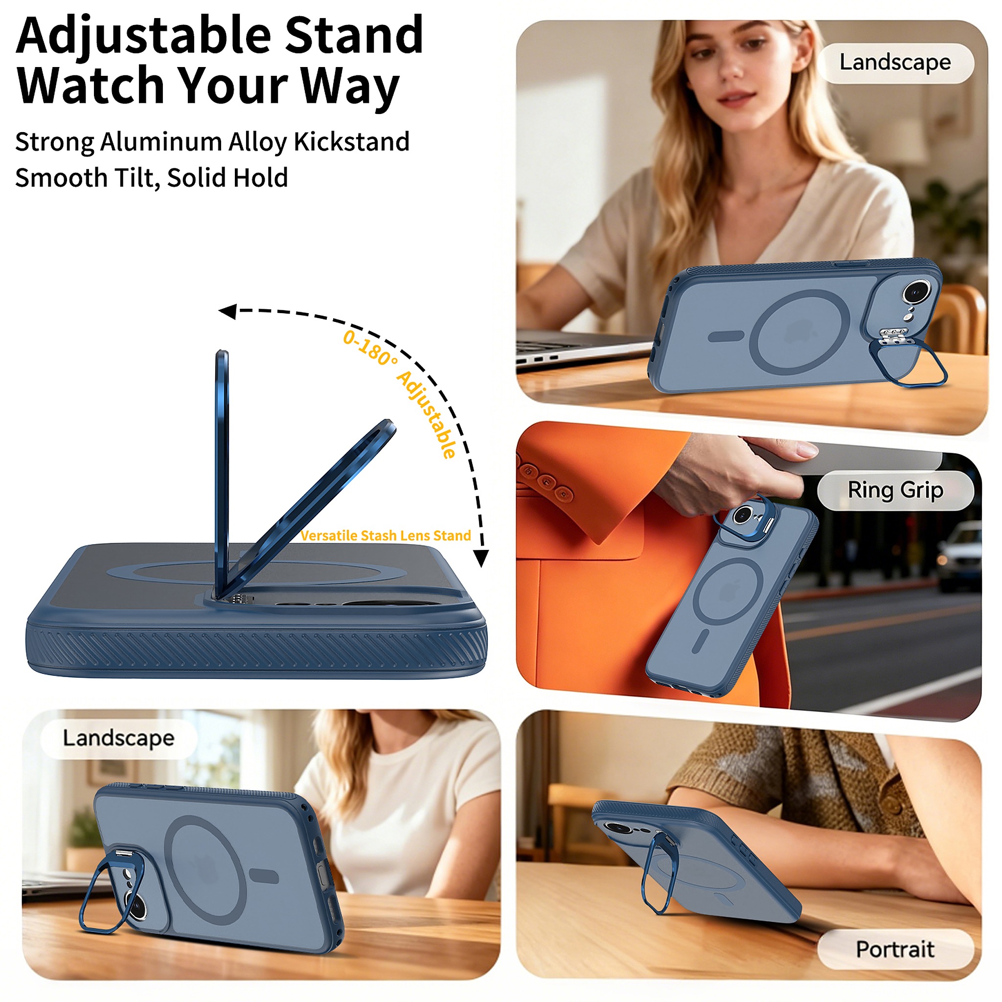 SendaFit Precise-Cutout Camera Stand MagSafe Case for iPhone 16e detail 5