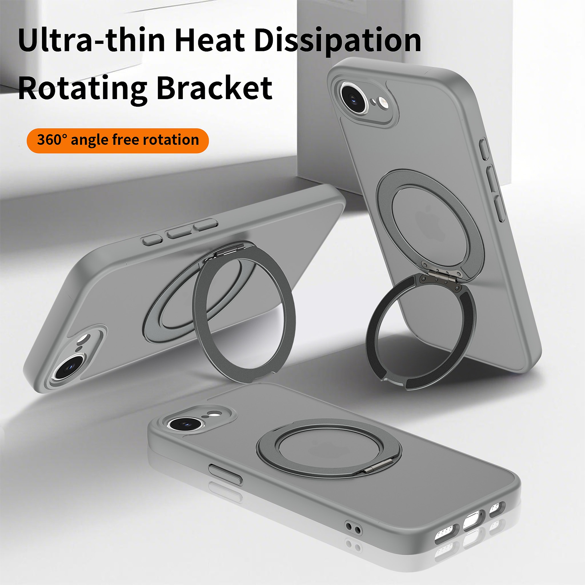 SendaFit Precise-Cutout Matte Skin-Feel 360° Stand Case for iPhone 16e detail 14