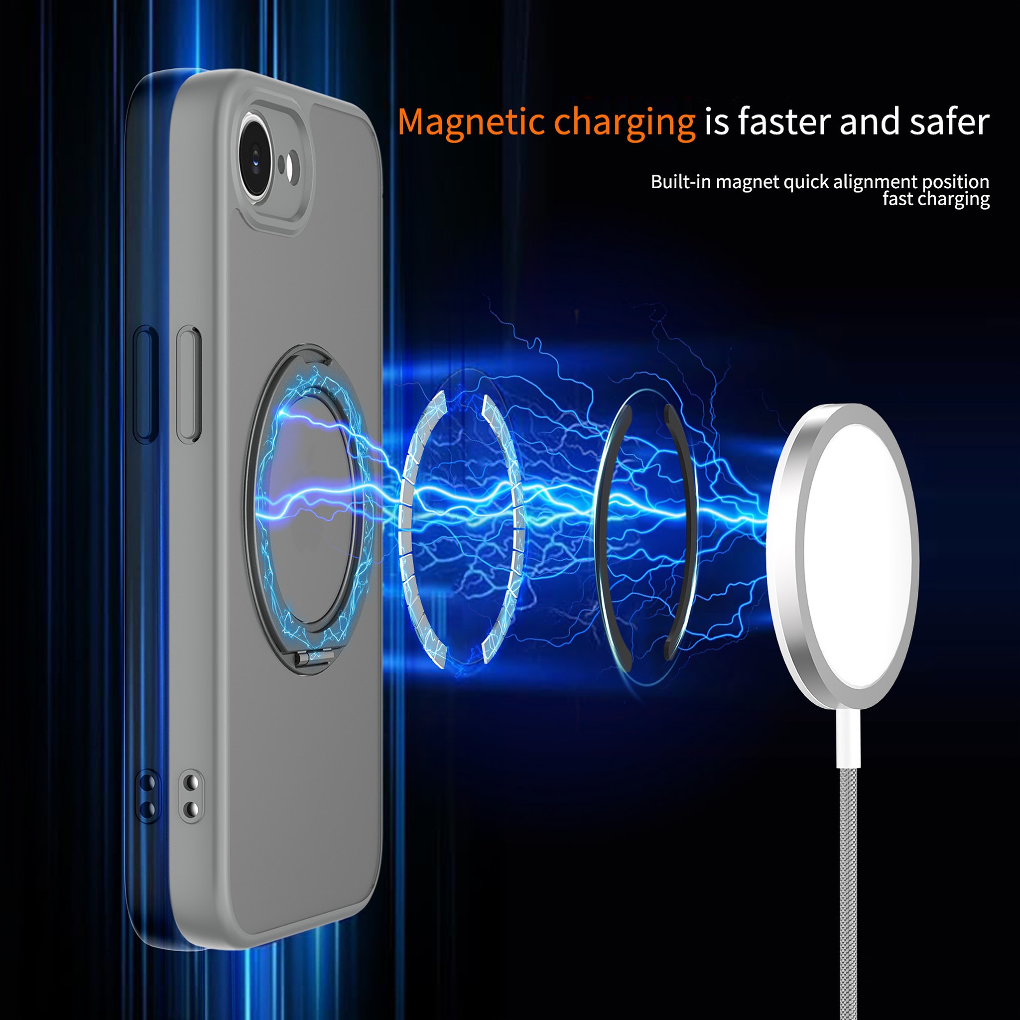 SendaFit Precise-Cutout Matte Skin-Feel 360° Stand Case for iPhone 16e detail 15