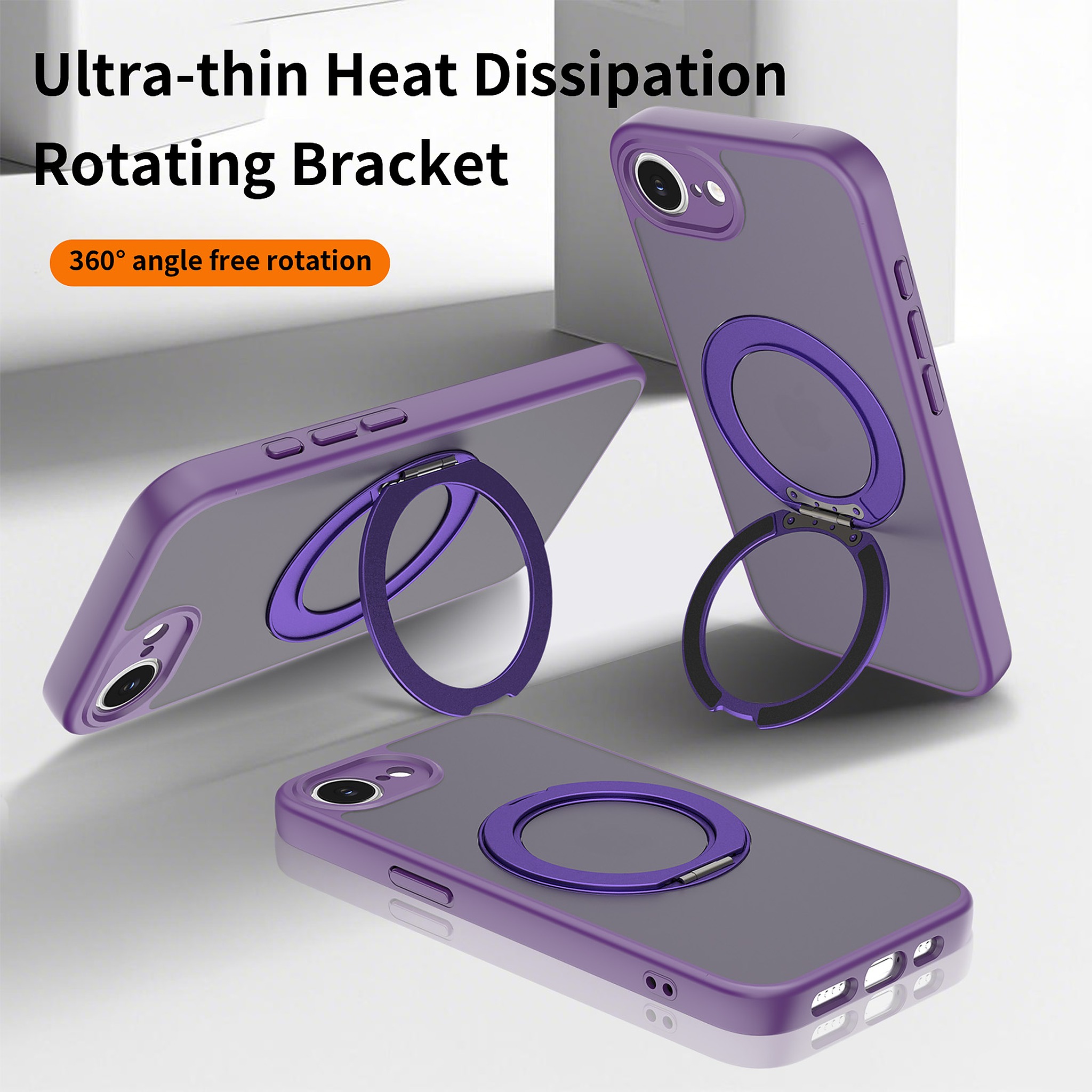 SendaFit Precise-Cutout Matte Skin-Feel 360° Stand Case for iPhone 16e detail 19