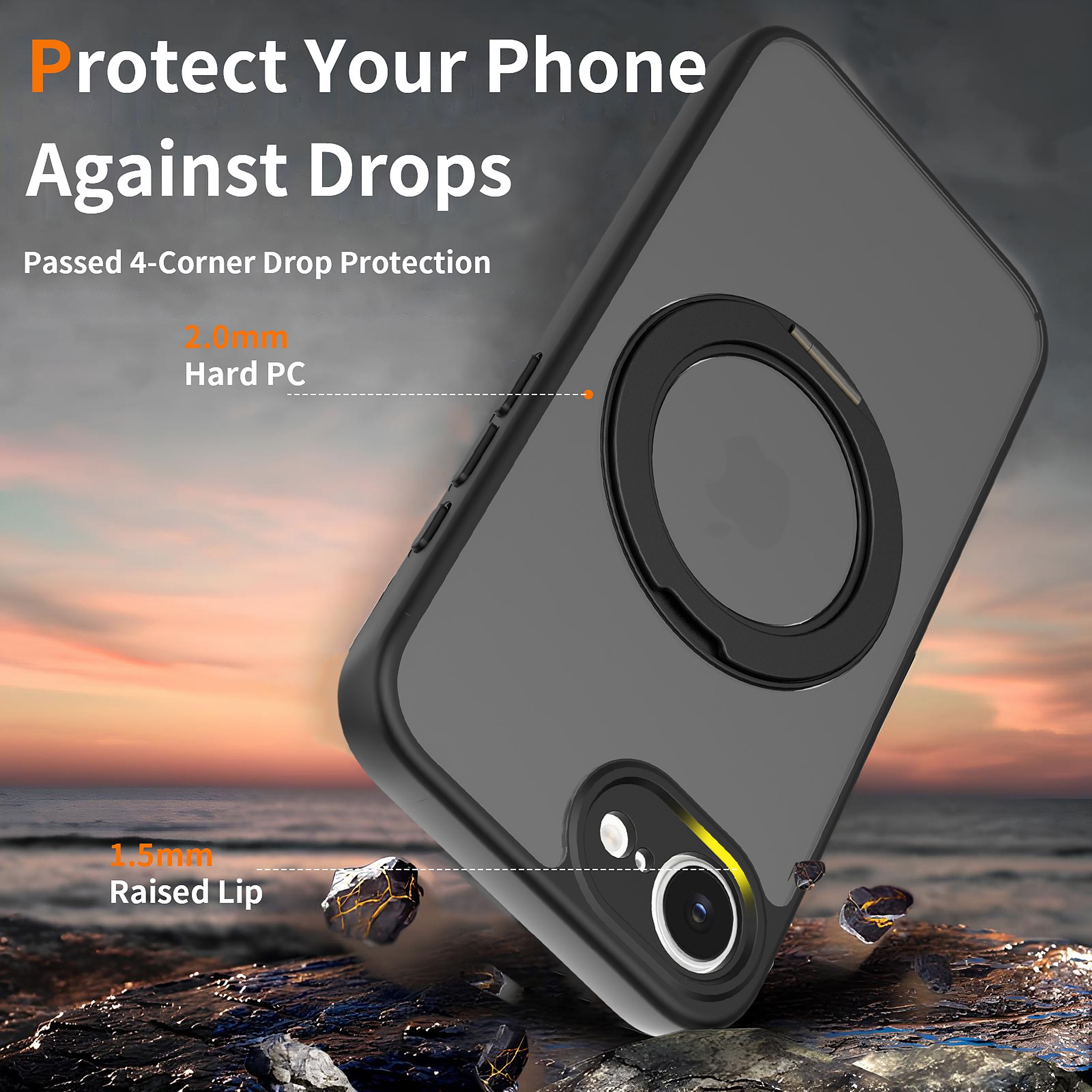 SendaFit Precise-Cutout Matte Skin-Feel 360° Stand Case for iPhone 16e detail 21