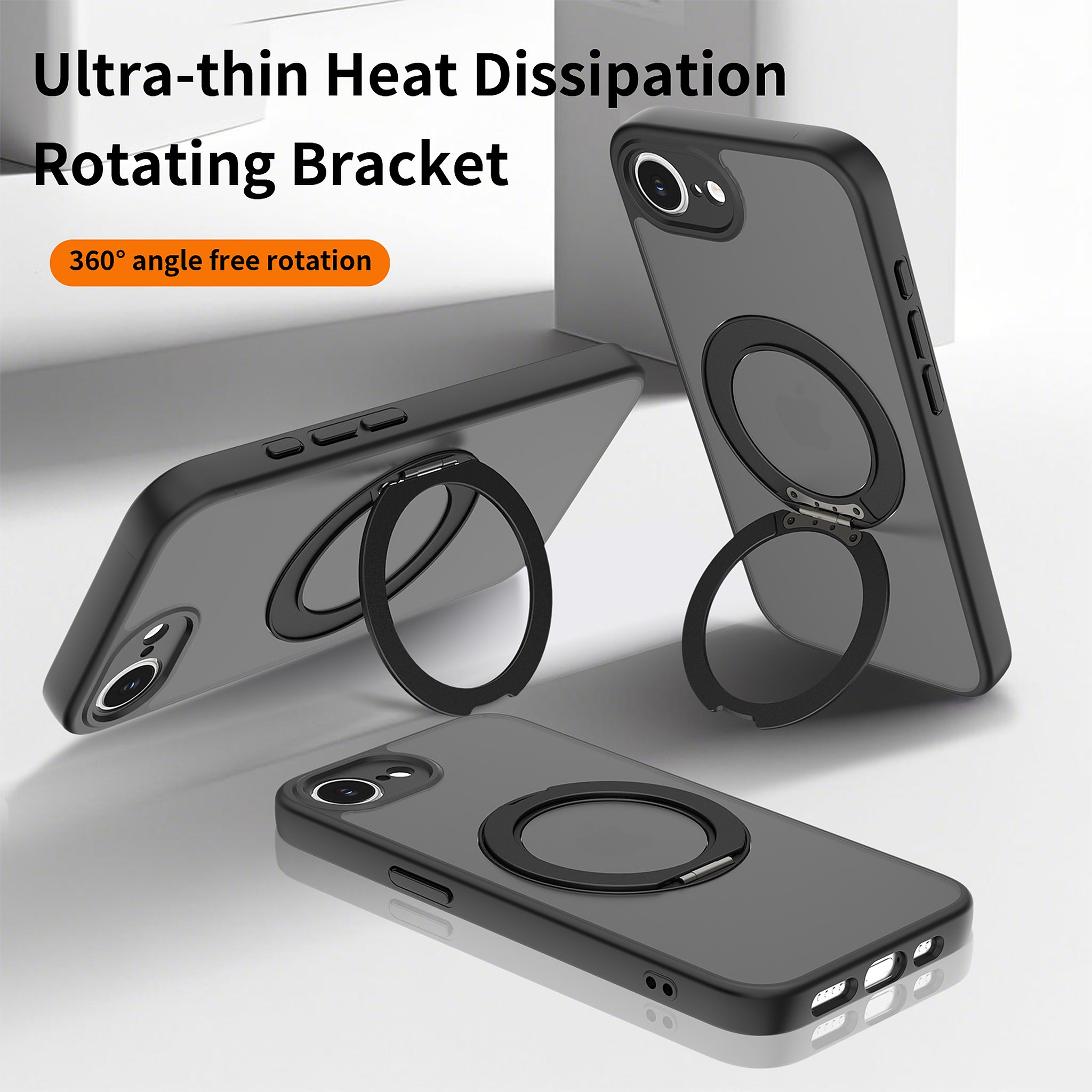 SendaFit Precise-Cutout Matte Skin-Feel 360° Stand Case for iPhone 16e detail 24