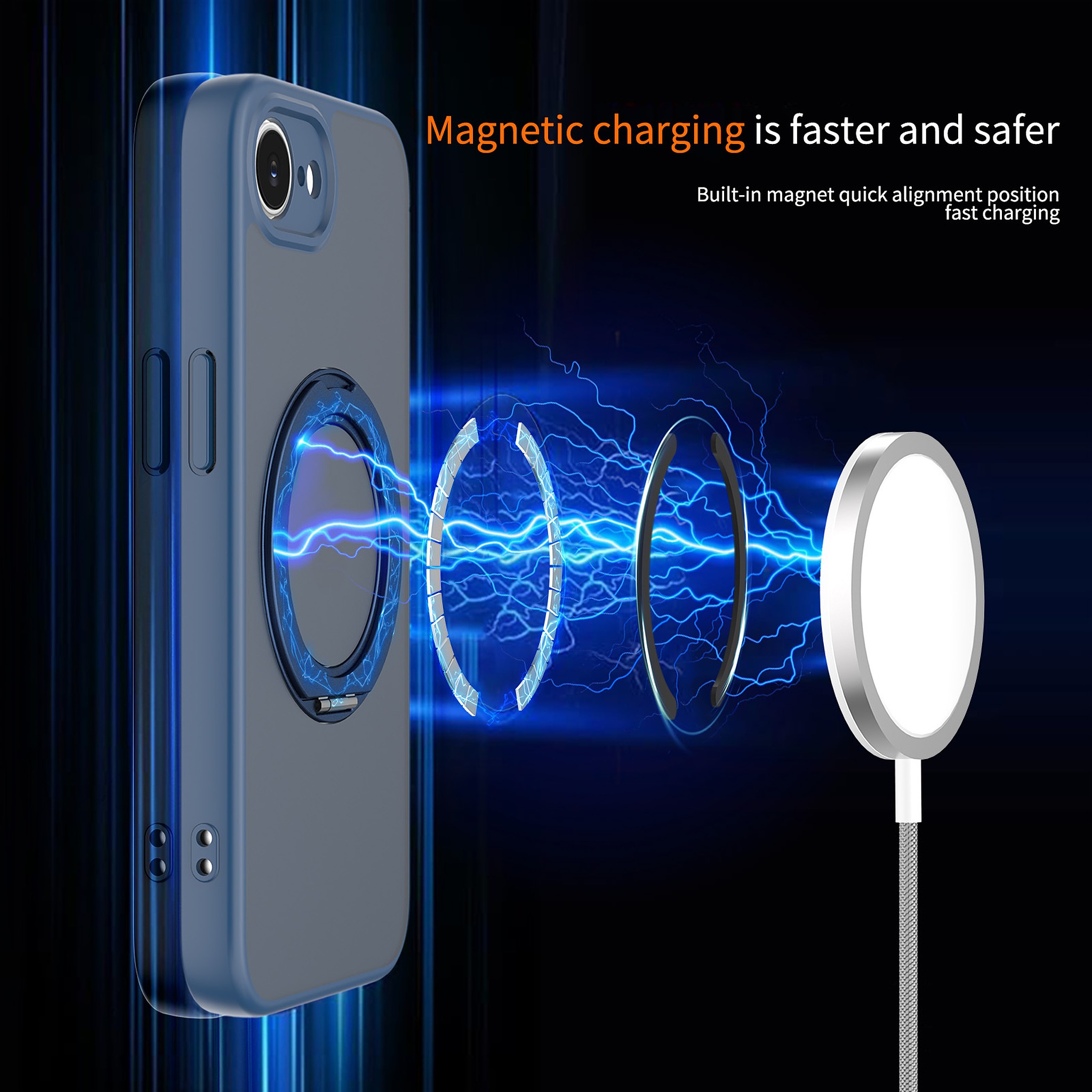 SendaFit Precise-Cutout Matte Skin-Feel 360° Stand Case for iPhone 16e detail 5