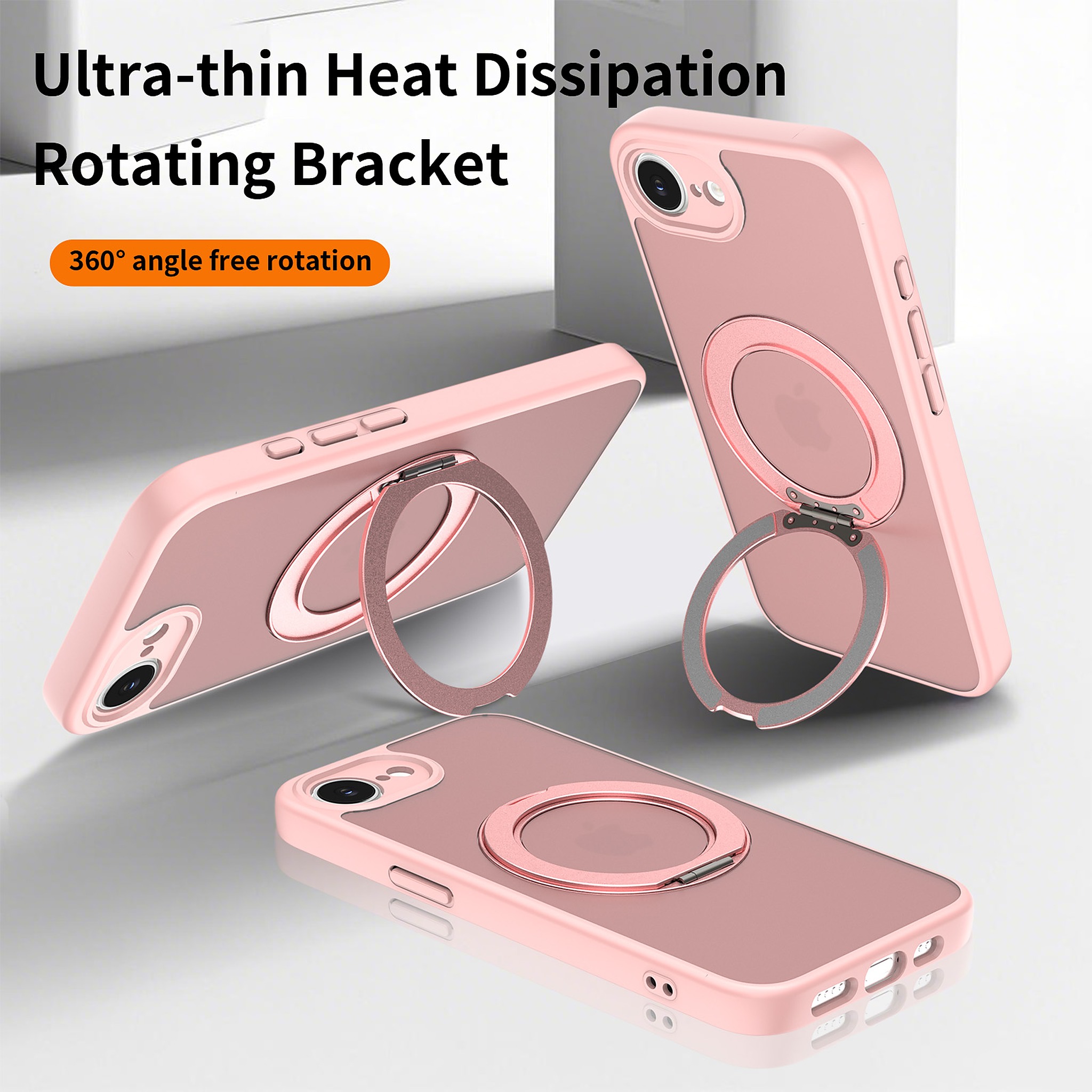 SendaFit Precise-Cutout Matte Skin-Feel 360° Stand Case for iPhone 16e detail 9
