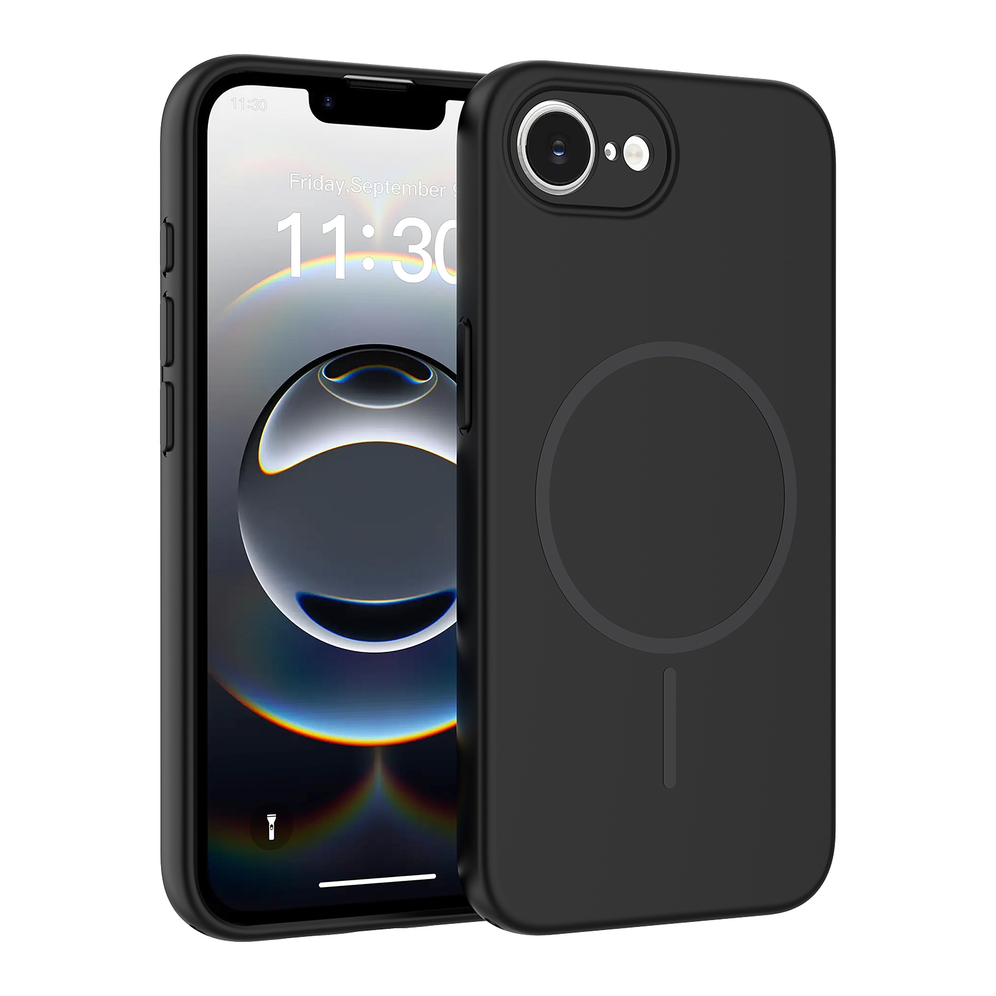 SendaFit Skin-Feel Two-in-One MagSafe Case for iPhone 16e - Black