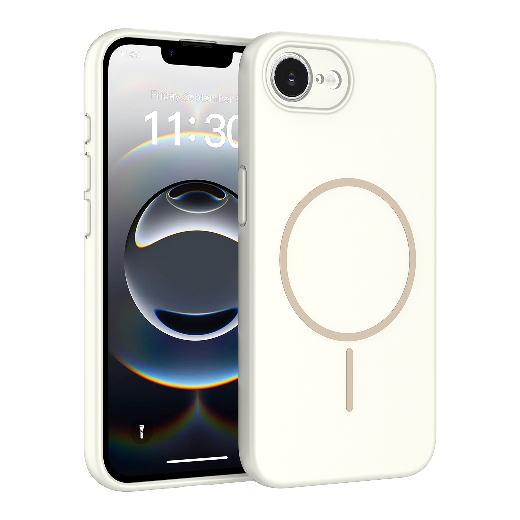 SendaFit Skin-Feel Two-in-One MagSafe Case for iPhone 16e - Antique White