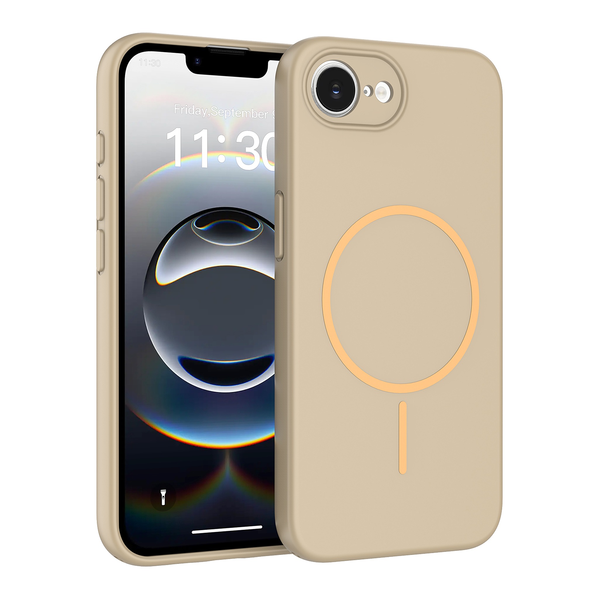 SendaFit Skin-Feel Two-in-One MagSafe Case for iPhone 16e - Desert Gold