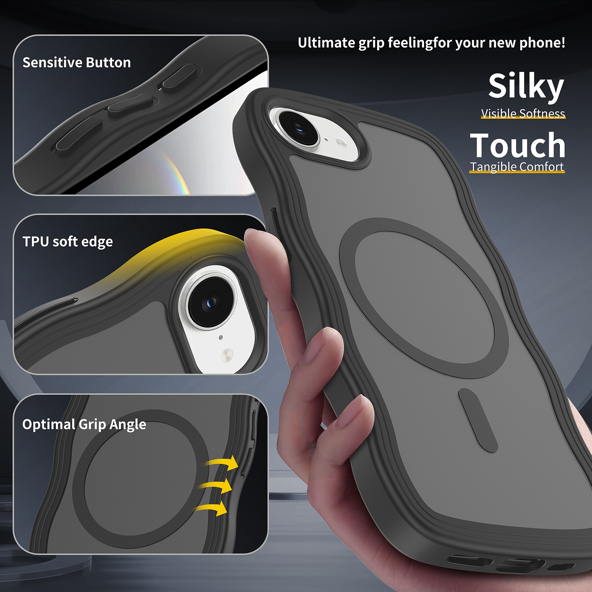 SendaFit Skin-Feel Two-in-One MagSafe Case for iPhone 16e (Orange Accent) detail 17