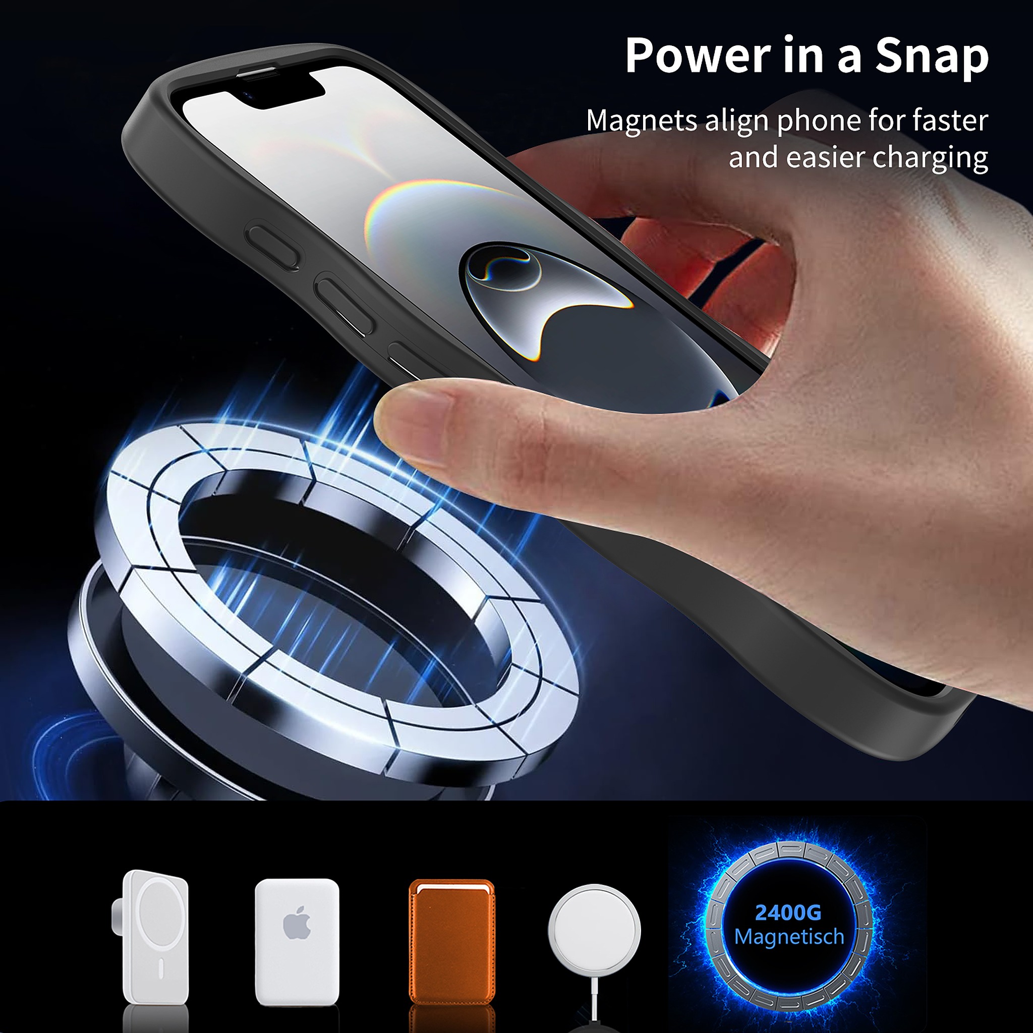 SendaFit Skin-Feel Two-in-One MagSafe Case for iPhone 16e (Orange Accent) detail 20