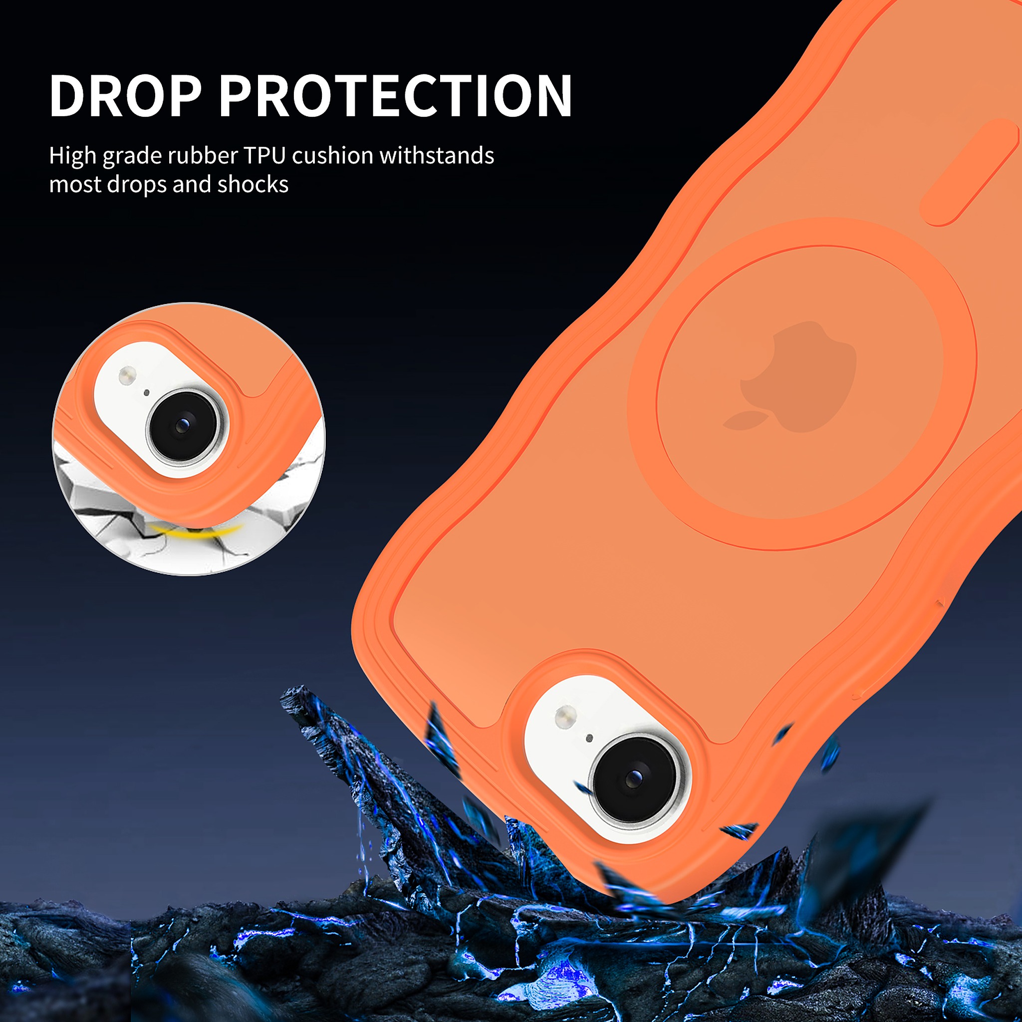 SendaFit Skin-Feel Two-in-One MagSafe Case for iPhone 16e (Orange Accent) detail 25