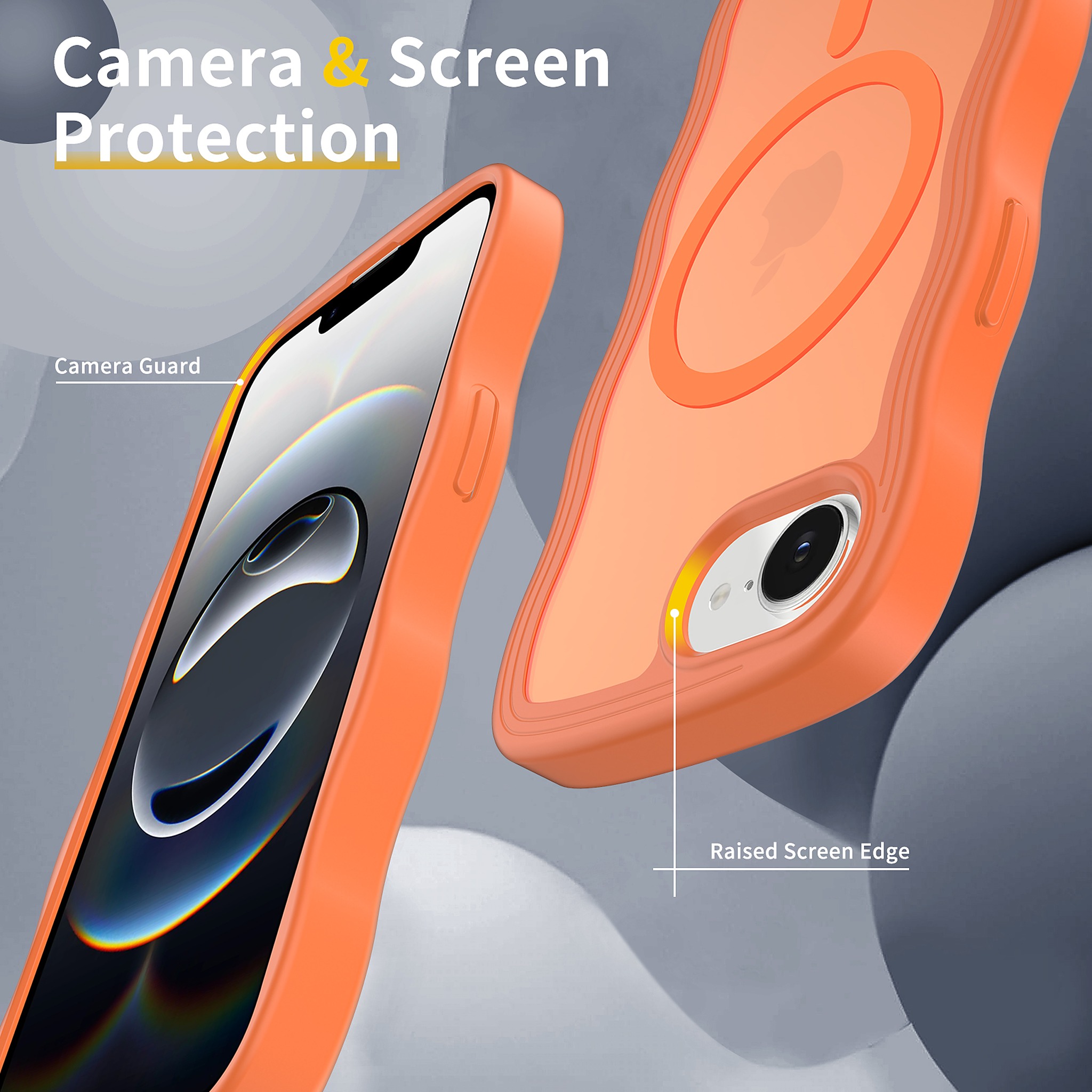 SendaFit Skin-Feel Two-in-One MagSafe Case for iPhone 16e (Orange Accent) detail 26