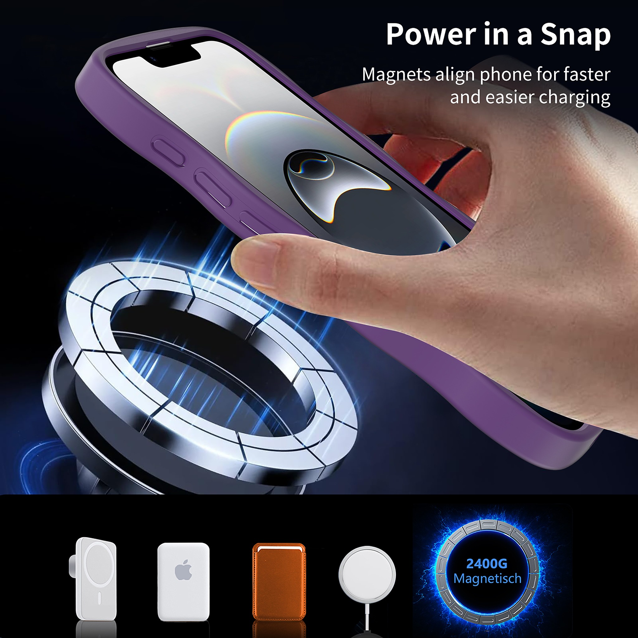 SendaFit Skin-Feel Two-in-One MagSafe Case for iPhone 16e (Orange Accent) detail 28