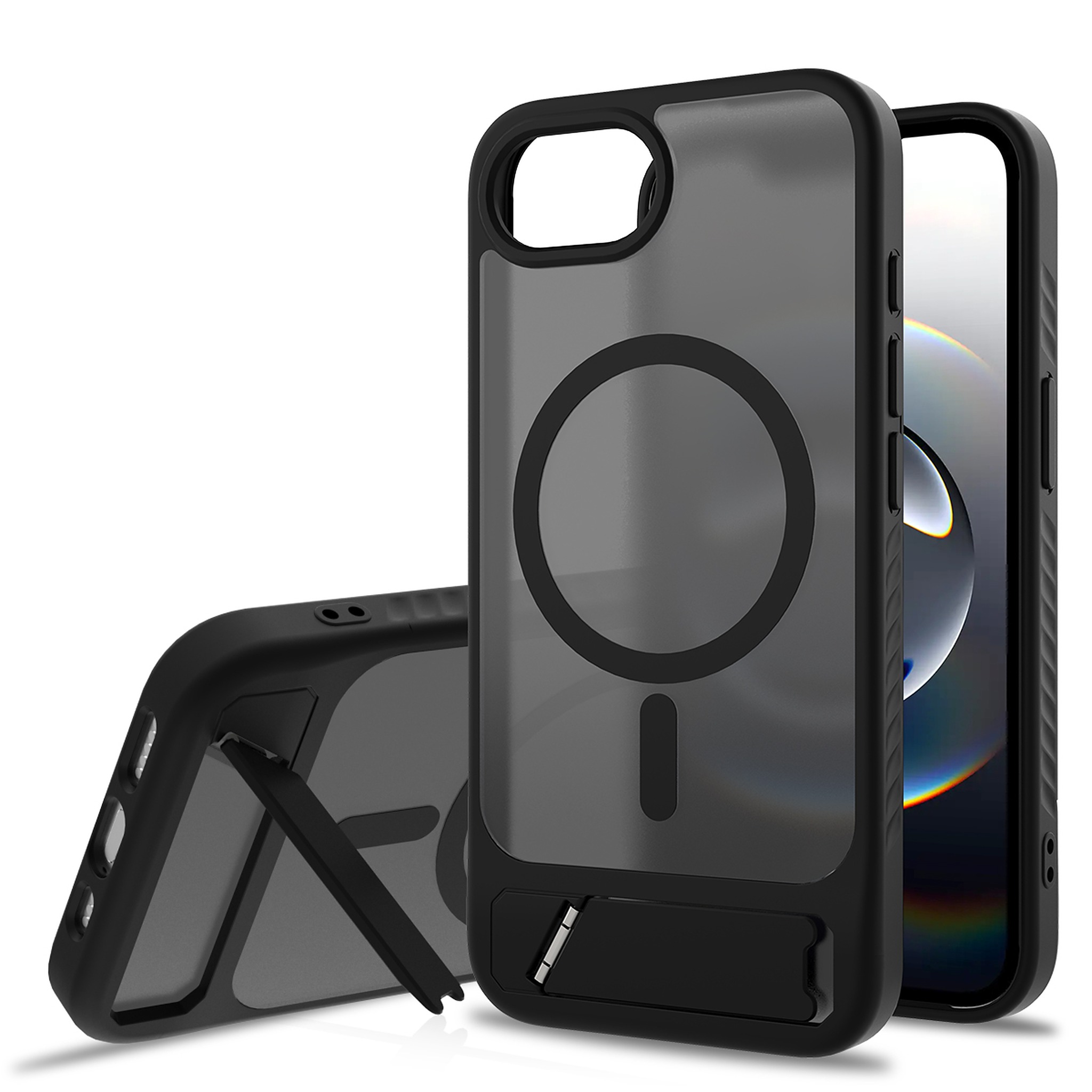 SendaFit Matte 45° Kickstand Case for iPhone 16e - Matte Black