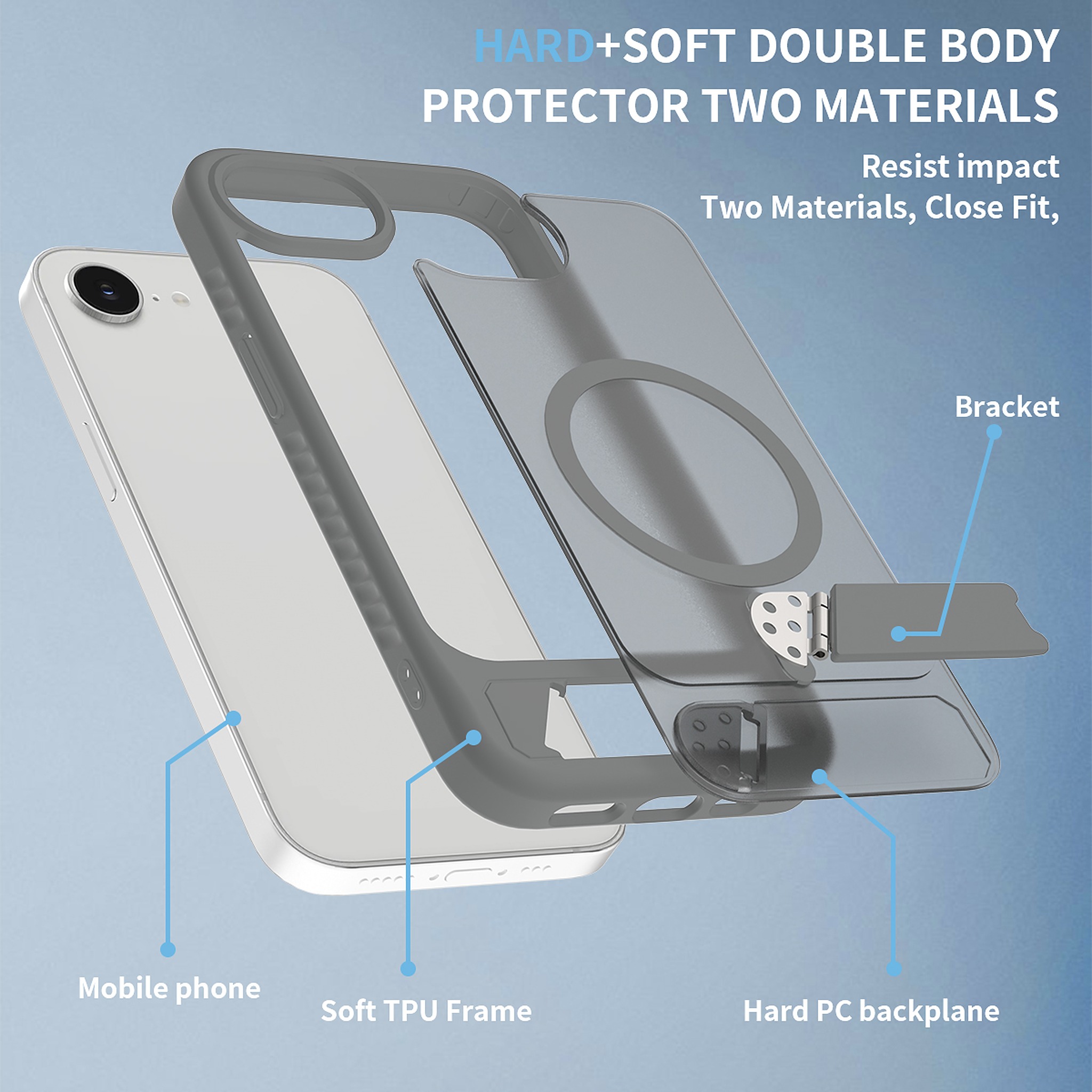 SendaFit Matte 45° Kickstand Case for iPhone 16e detail 19