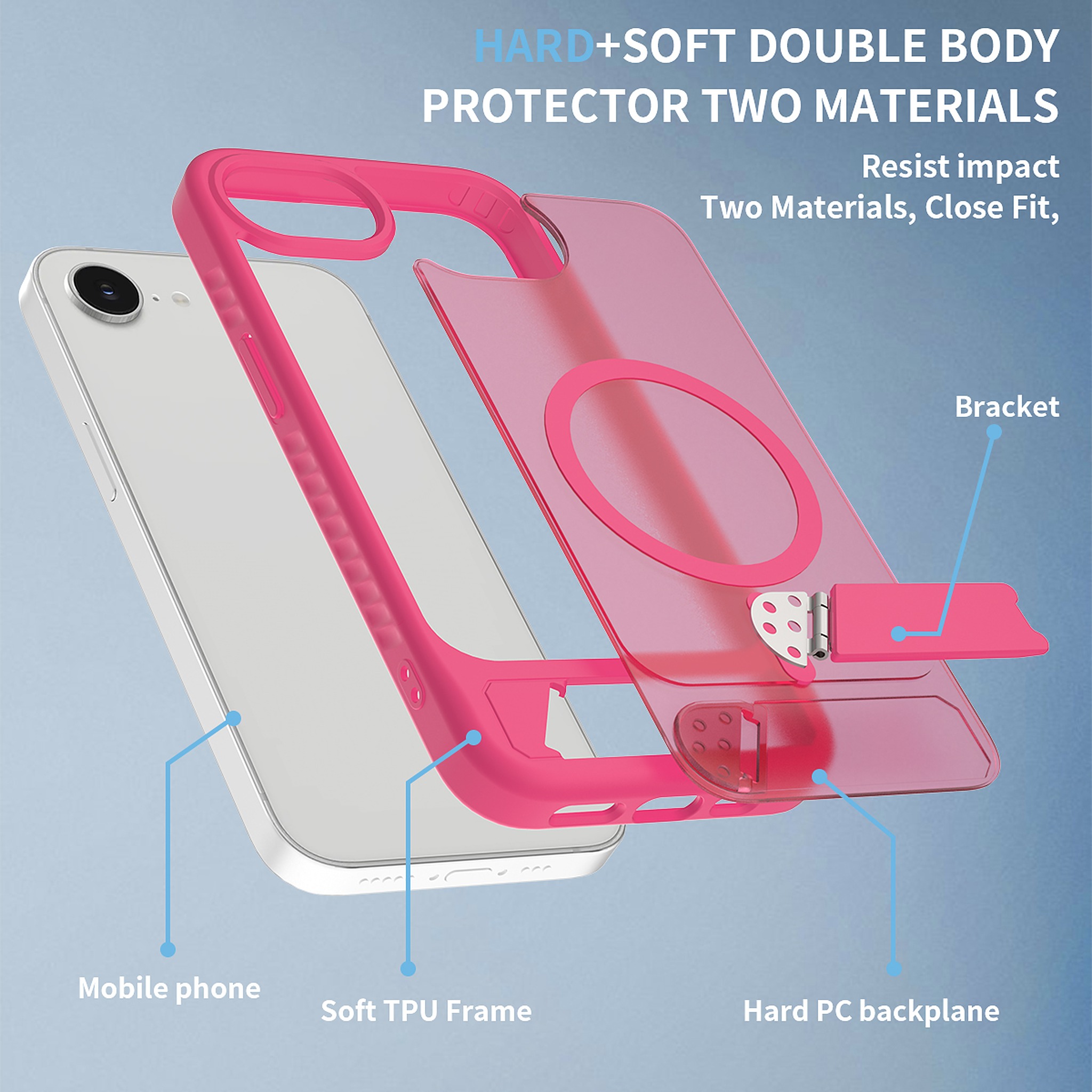 SendaFit Matte 45° Kickstand Case for iPhone 16e detail 21