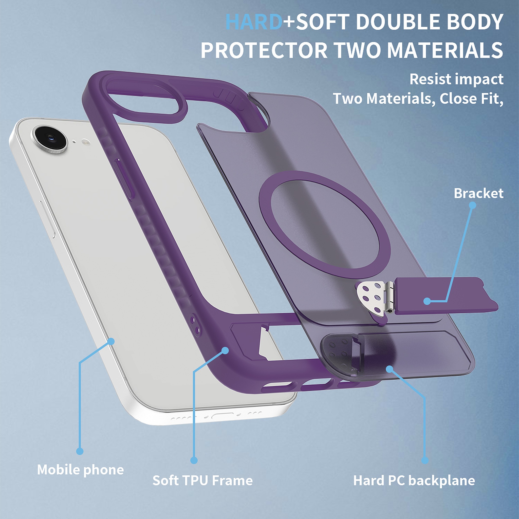 SendaFit Matte 45° Kickstand Case for iPhone 16e detail 22