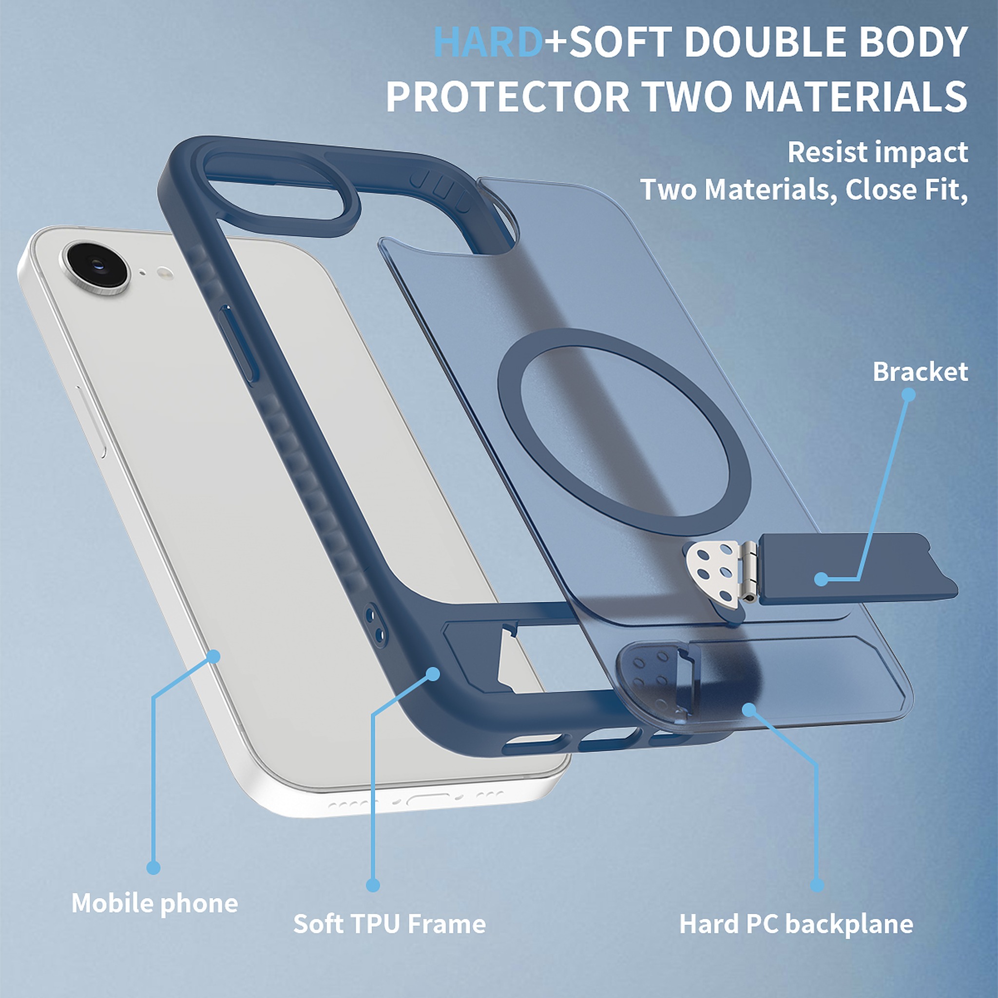 SendaFit Matte 45° Kickstand Case for iPhone 16e detail 23