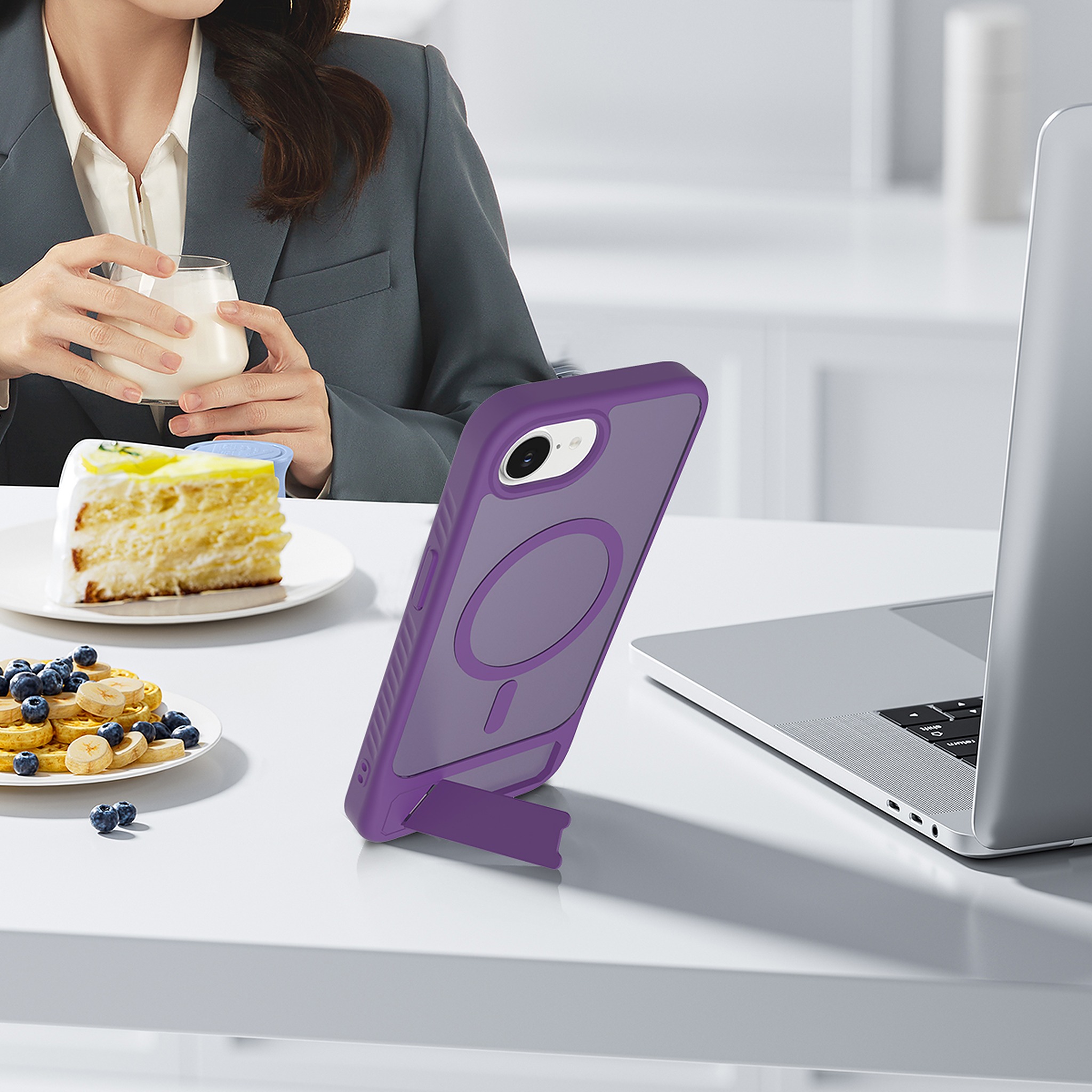 SendaFit Matte 45° Kickstand Case for iPhone 16e detail 28