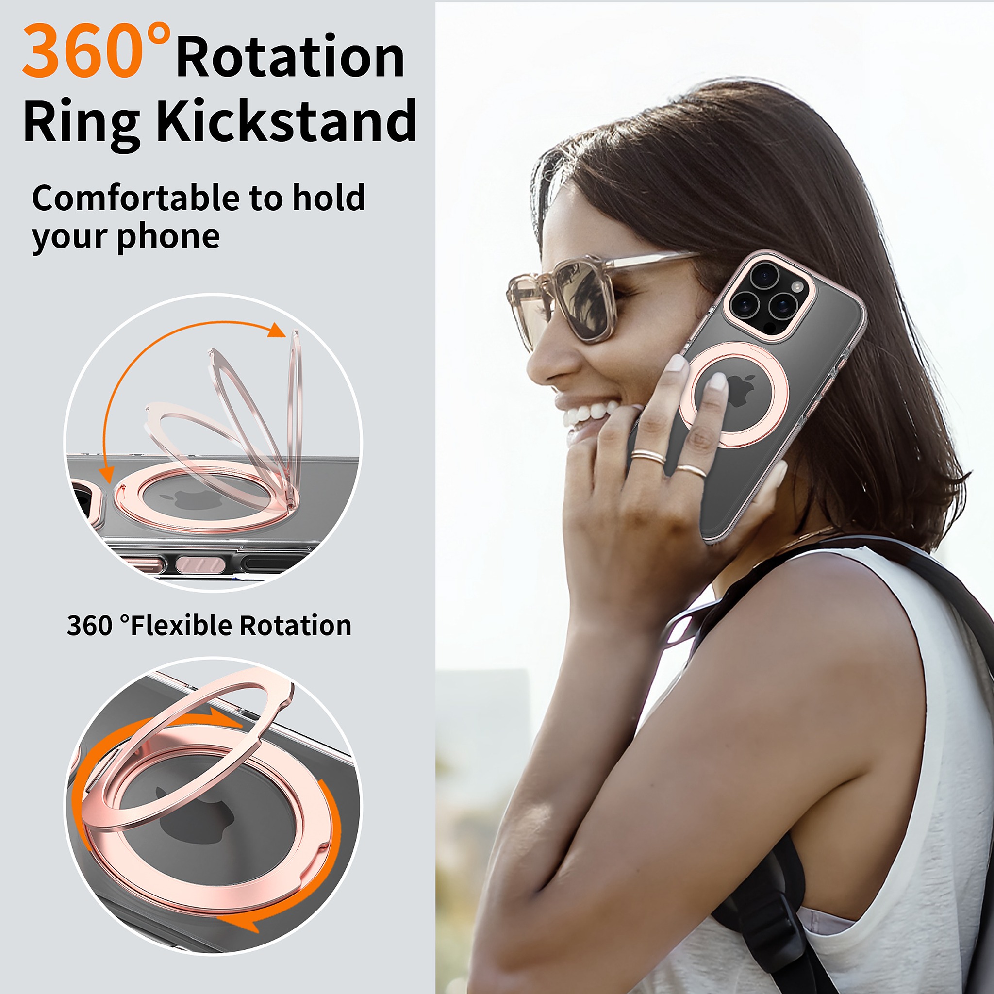SendaFit Iridescent Two-Tone 360° Stand Case for iPhone 16 Pro detail 12